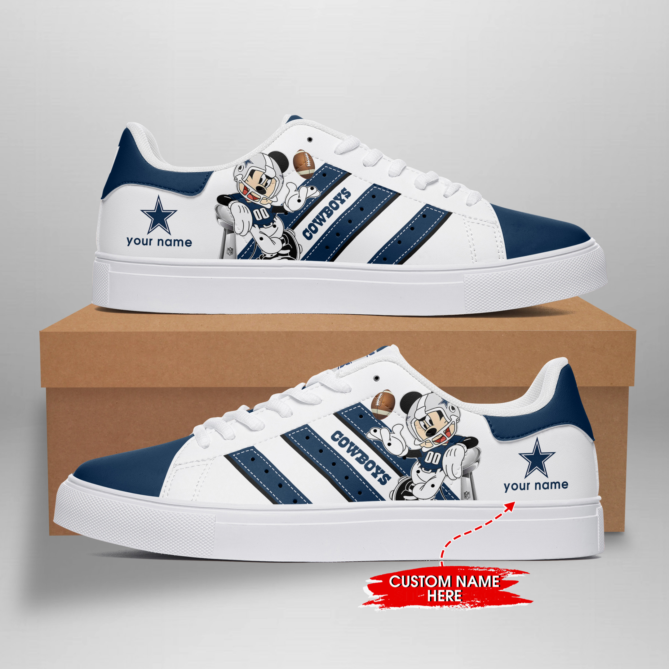 JWFancy Dallas Cowboys Skate Stan Shoes Sneakes For Men And Women