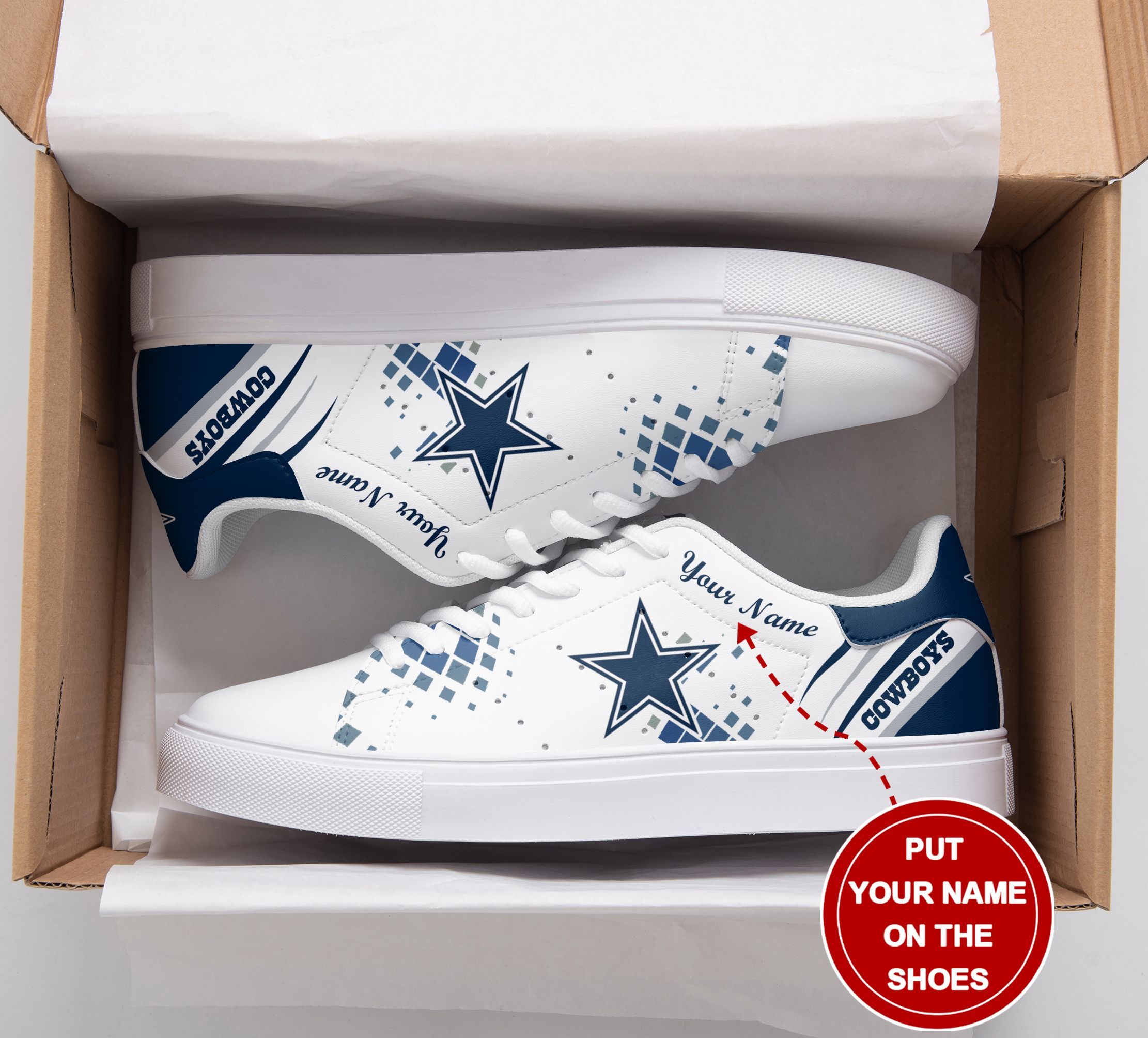 JWFancy Dallas Cowboys Skate Stan Shoes Sneakes For Men And Women