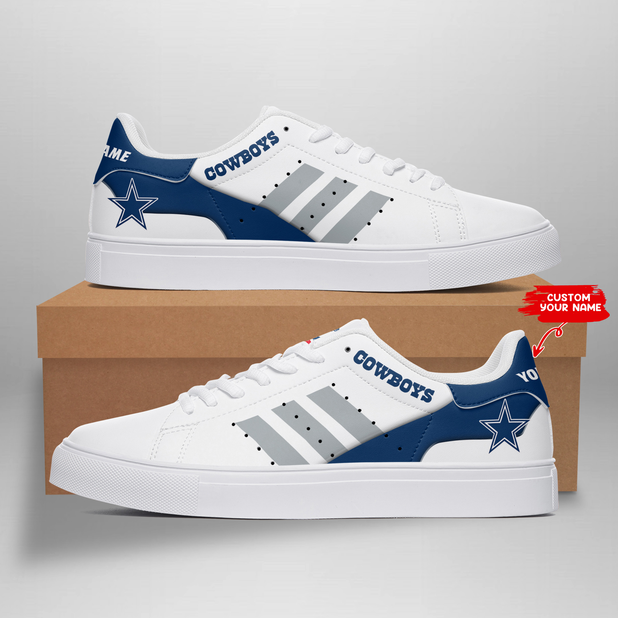 JWFancy Dallas Cowboys Skate Stan Shoes Sneakes For Men And Women