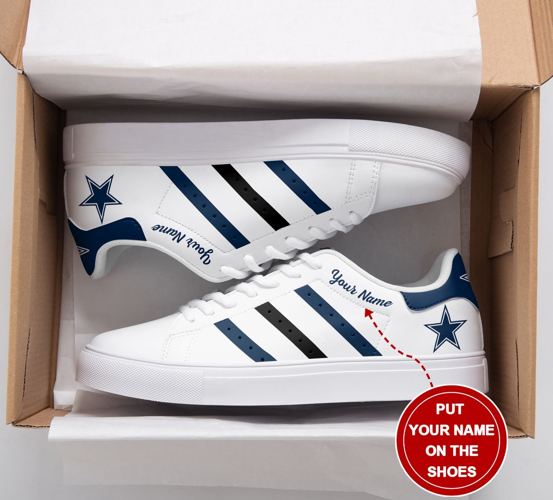JWFancy Dallas Cowboys Skate Stan Shoes Sneakes For Men And Women