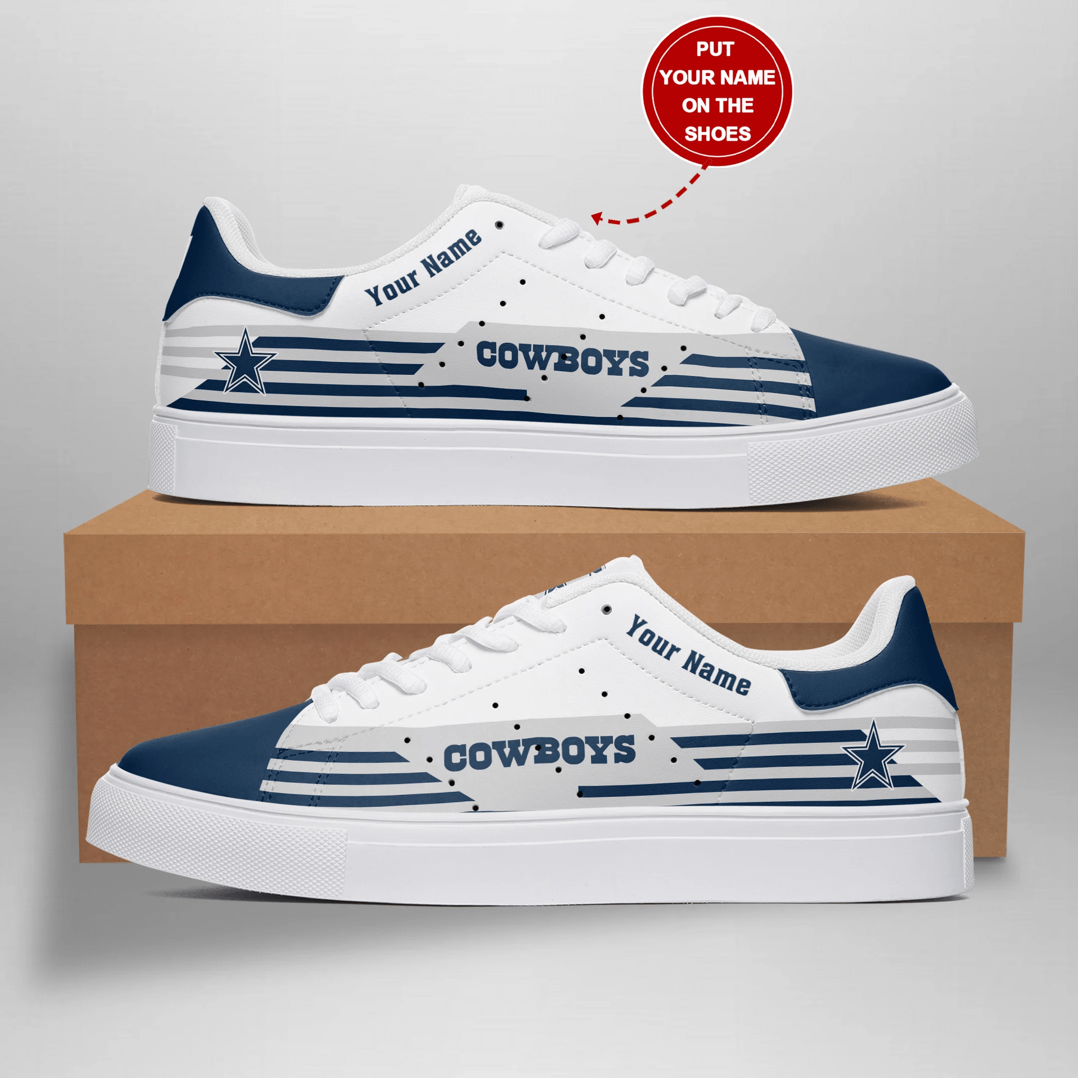 JWFancy Dallas Cowboys Skate Stan Shoes Sneakes For Men And Women