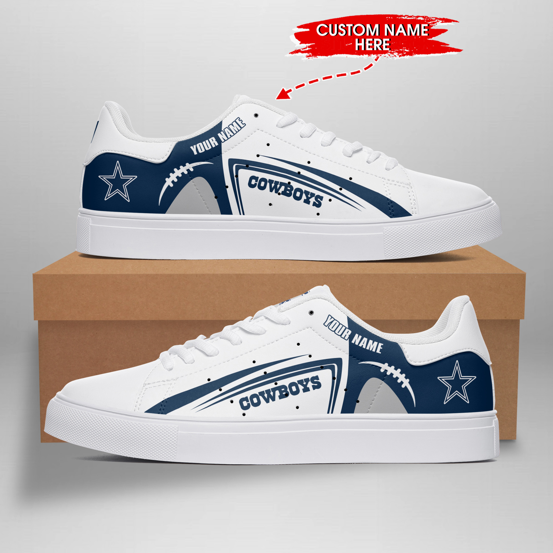 JWFancy Dallas Cowboys Skate Stan Shoes Sneakes For Men And Women