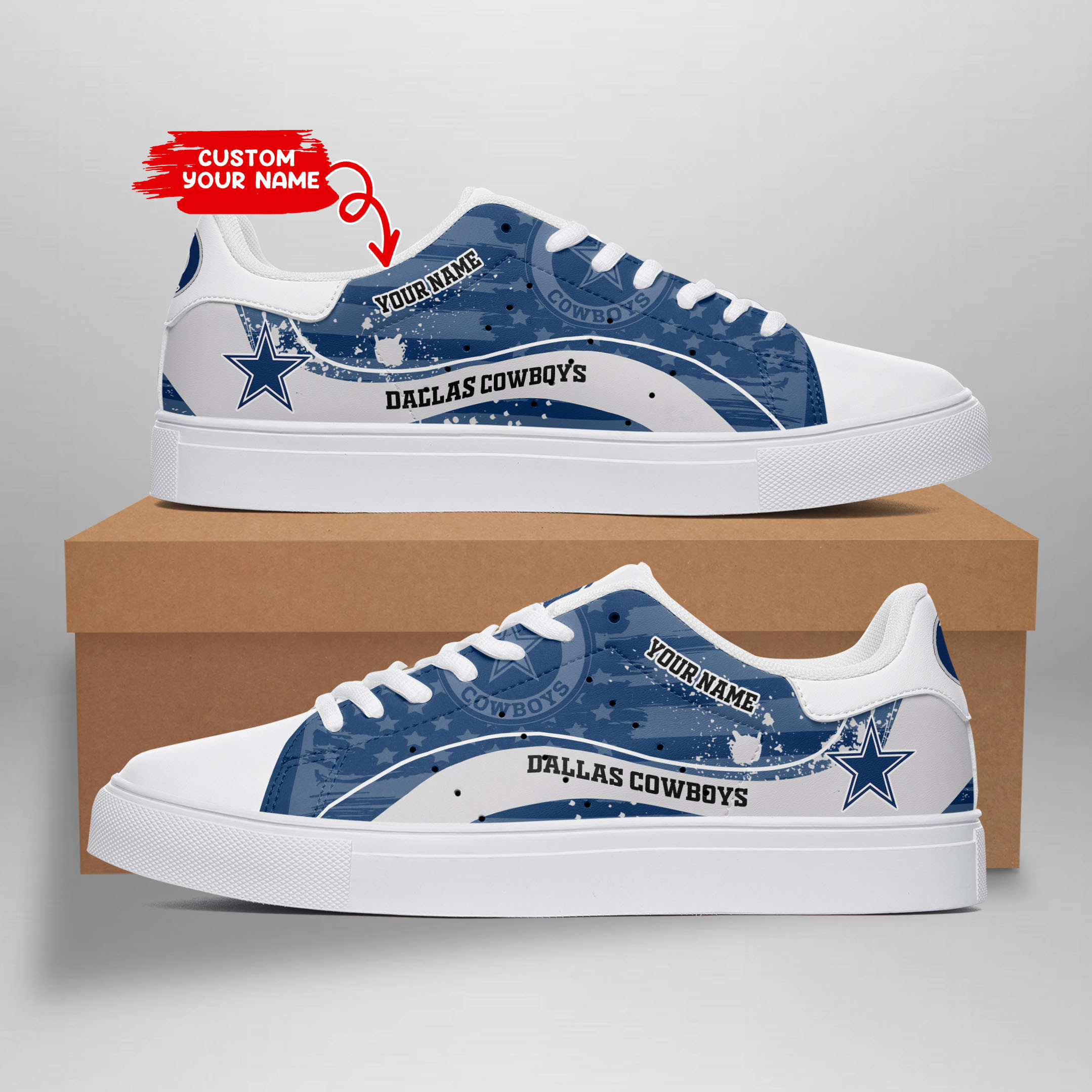 JWFancy Dallas Cowboys Skate Stan Shoes Sneakes For Men And Women