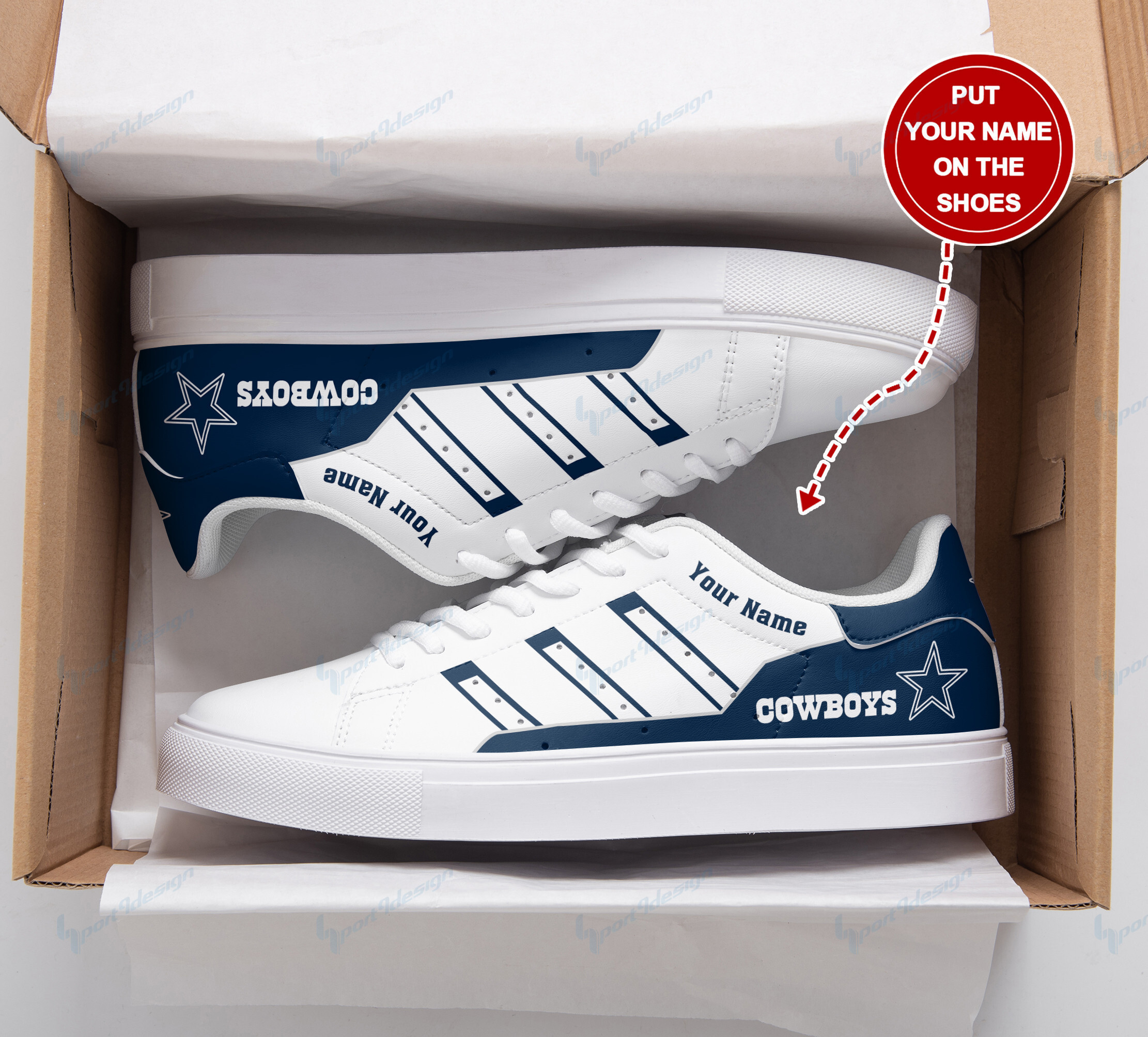 JWFancy Dallas Cowboys Skate Stan Shoes Sneakes For Men And Women
