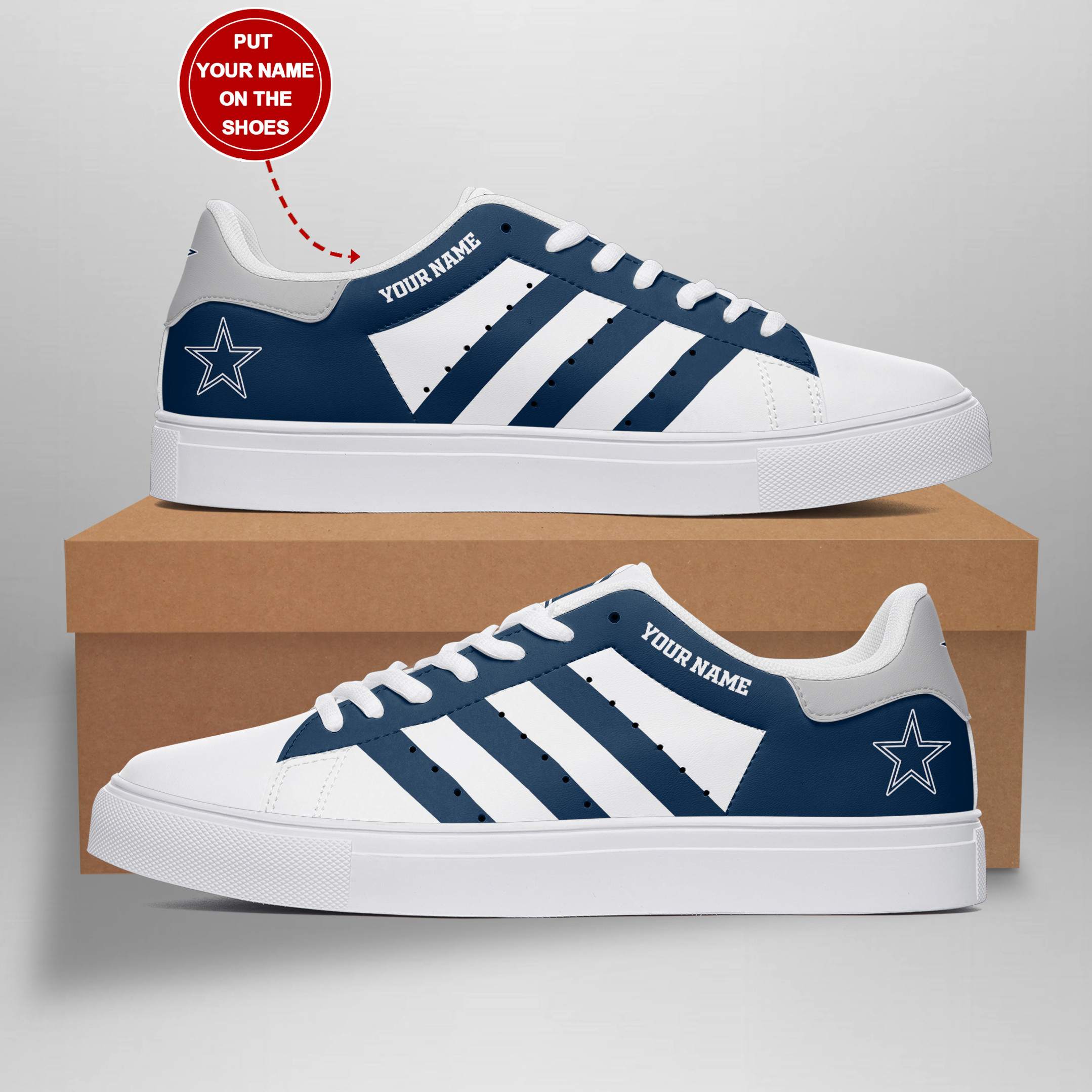 JWFancy Dallas Cowboys Skate Stan Shoes Sneakes For Men And Women