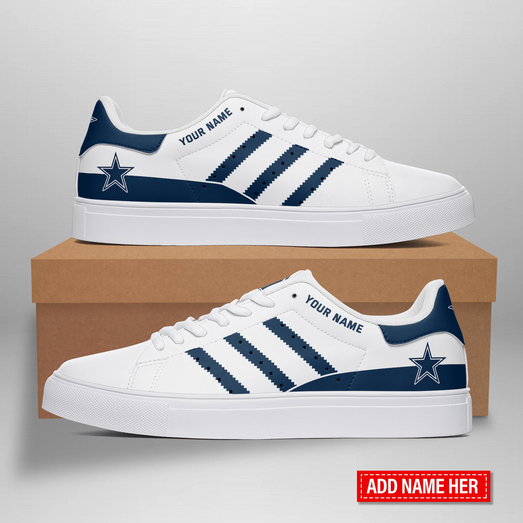 JWFancy Dallas Cowboys Skate Stan Shoes Sneakes For Men And Women