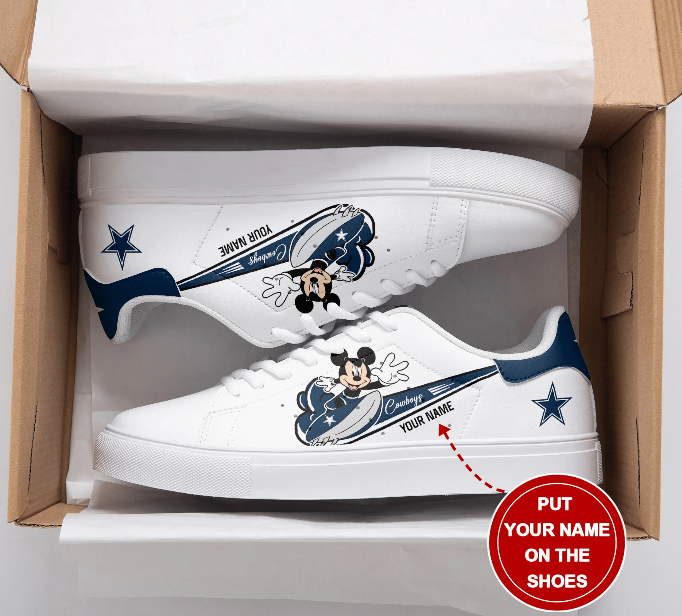JWFancy Dallas Cowboys Skate Stan Shoes Sneakes For Men And Women