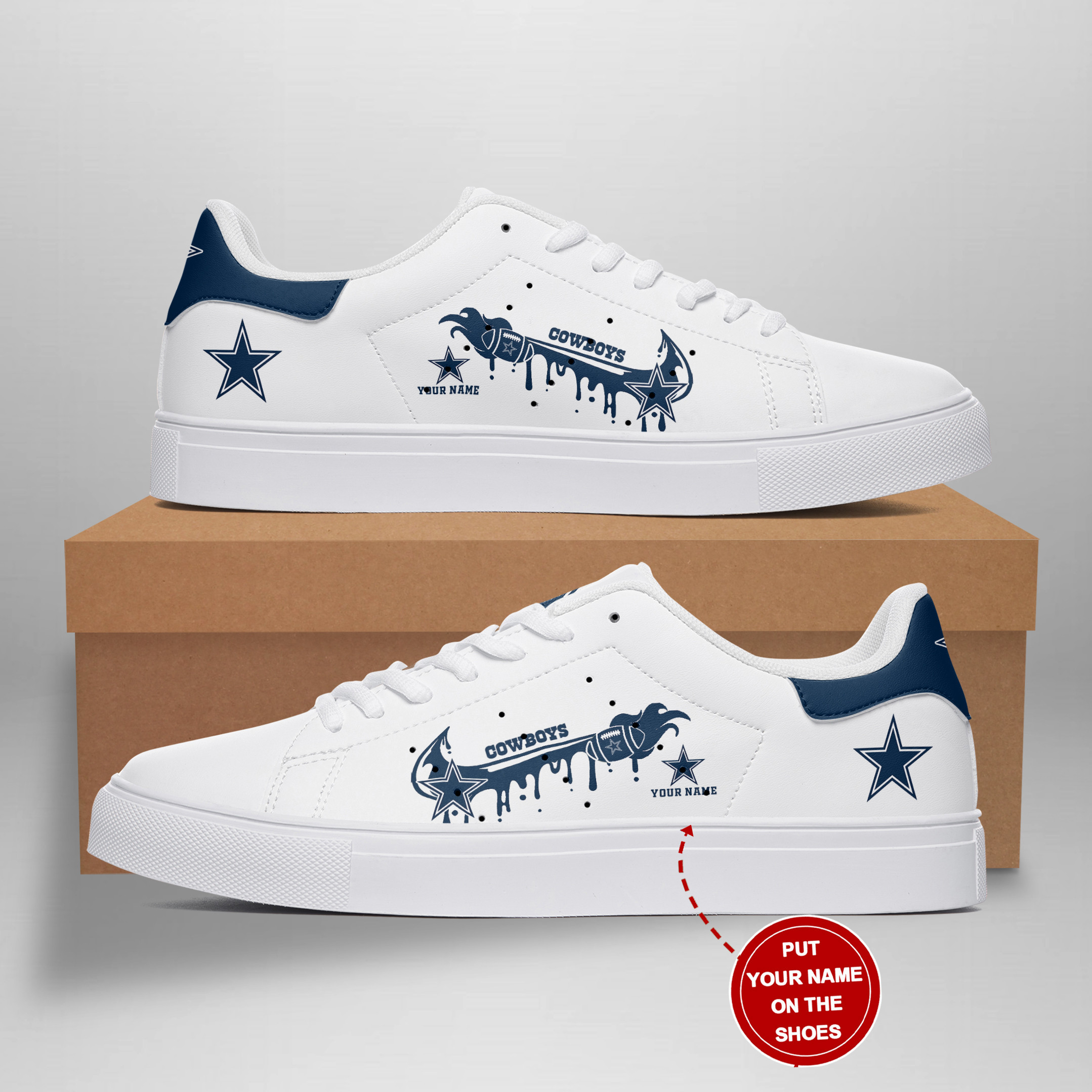 JWFancy Dallas Cowboys Skate Stan Shoes Sneakes For Men And Women
