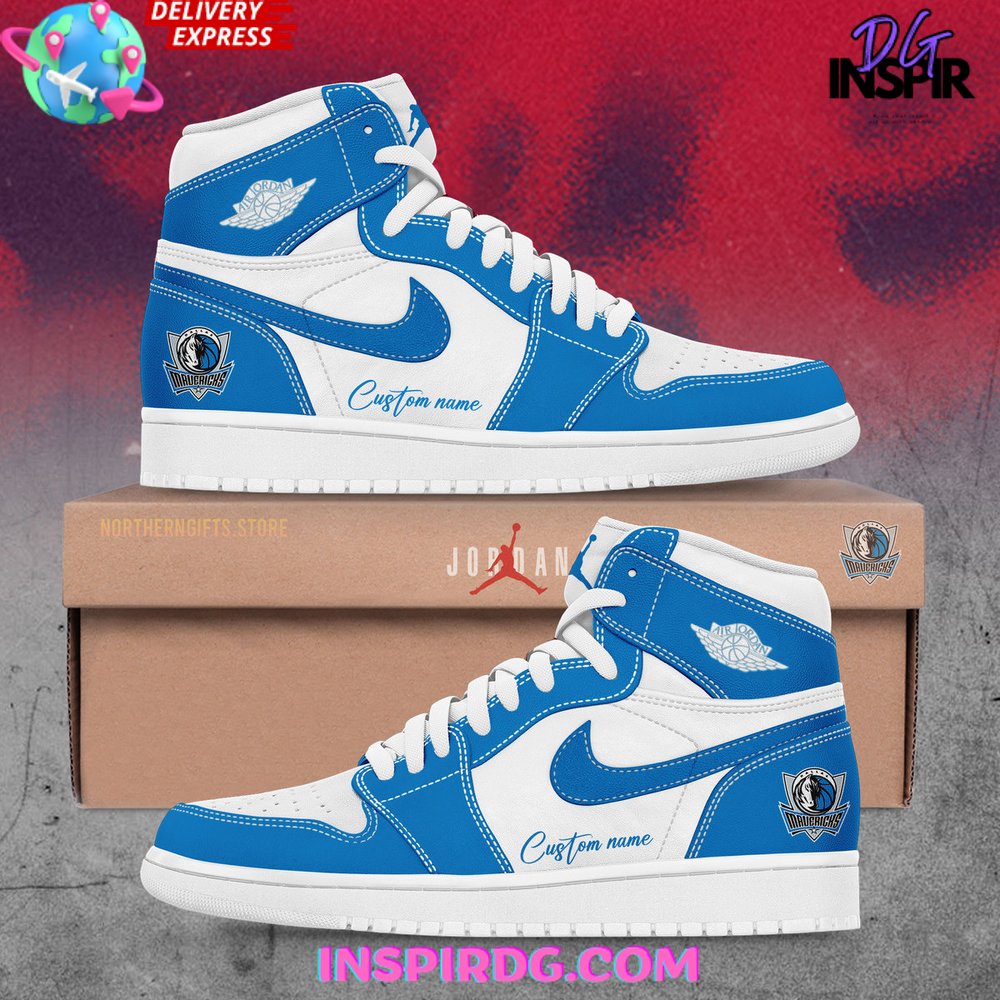 JWFancy Dallas Mavericks AJ1 High Sneakers Shoes For Men And Women