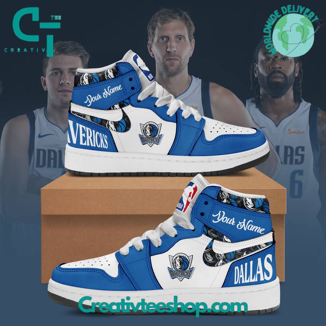JWFancy Dallas Mavericks AJ1 High Sneakers Shoes For Men And Women