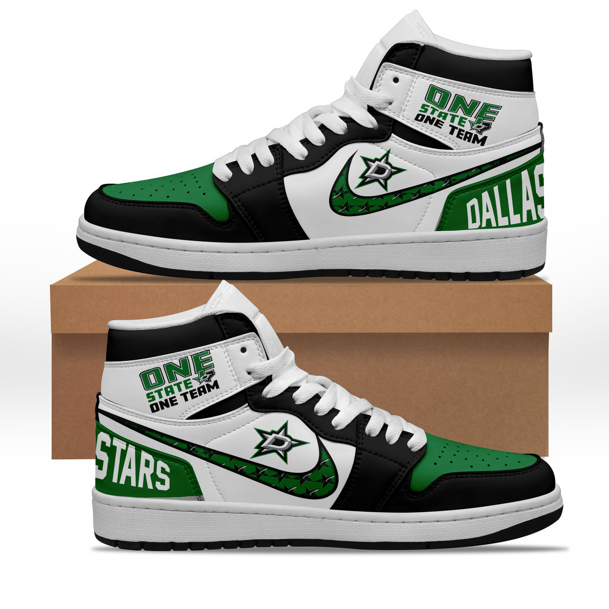 JWFancy Dallas Stars AJ1 High Sneakers Shoes For Men And Women