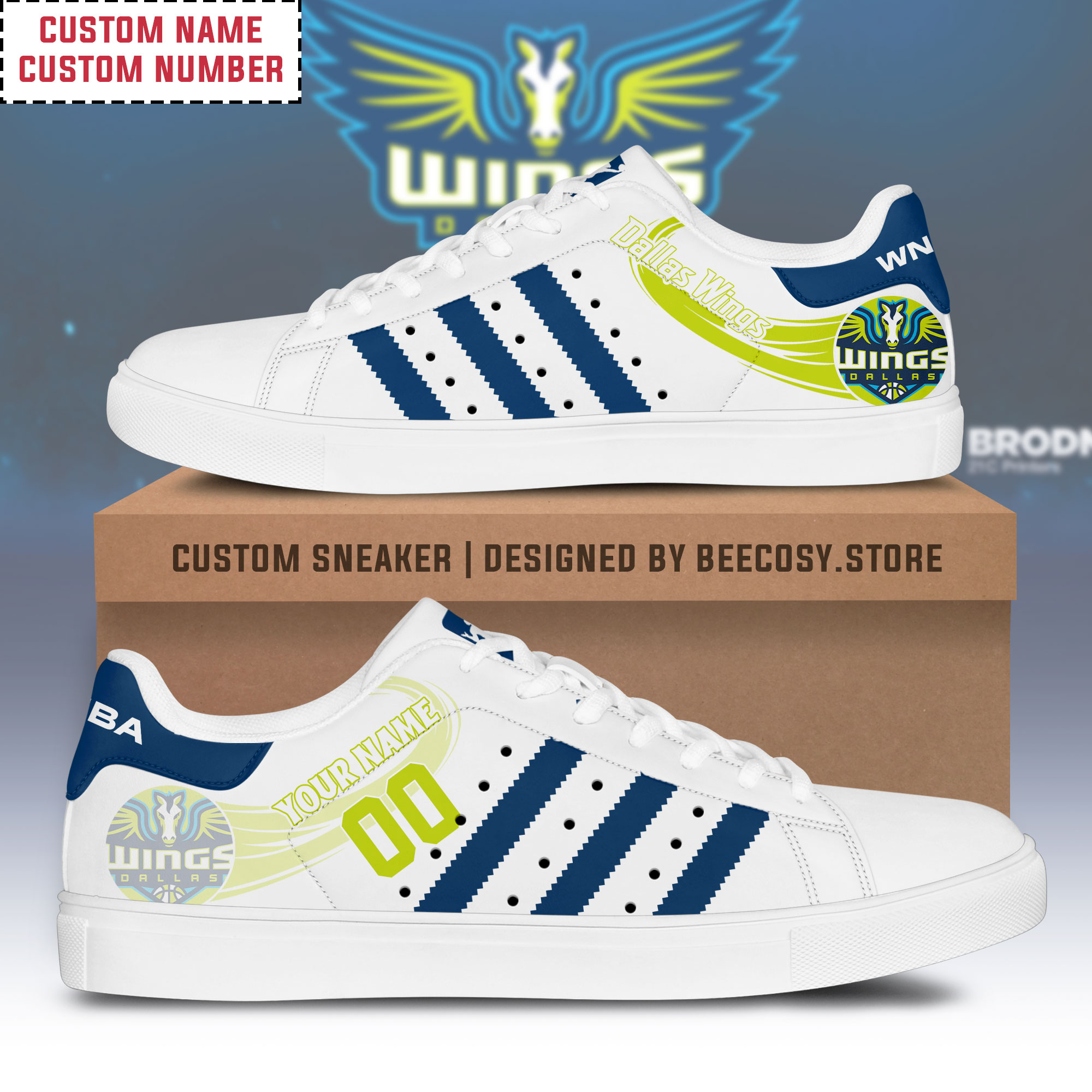 JWFancy Dallas Wings Skate Stan Shoes Sneakes For Men And Women