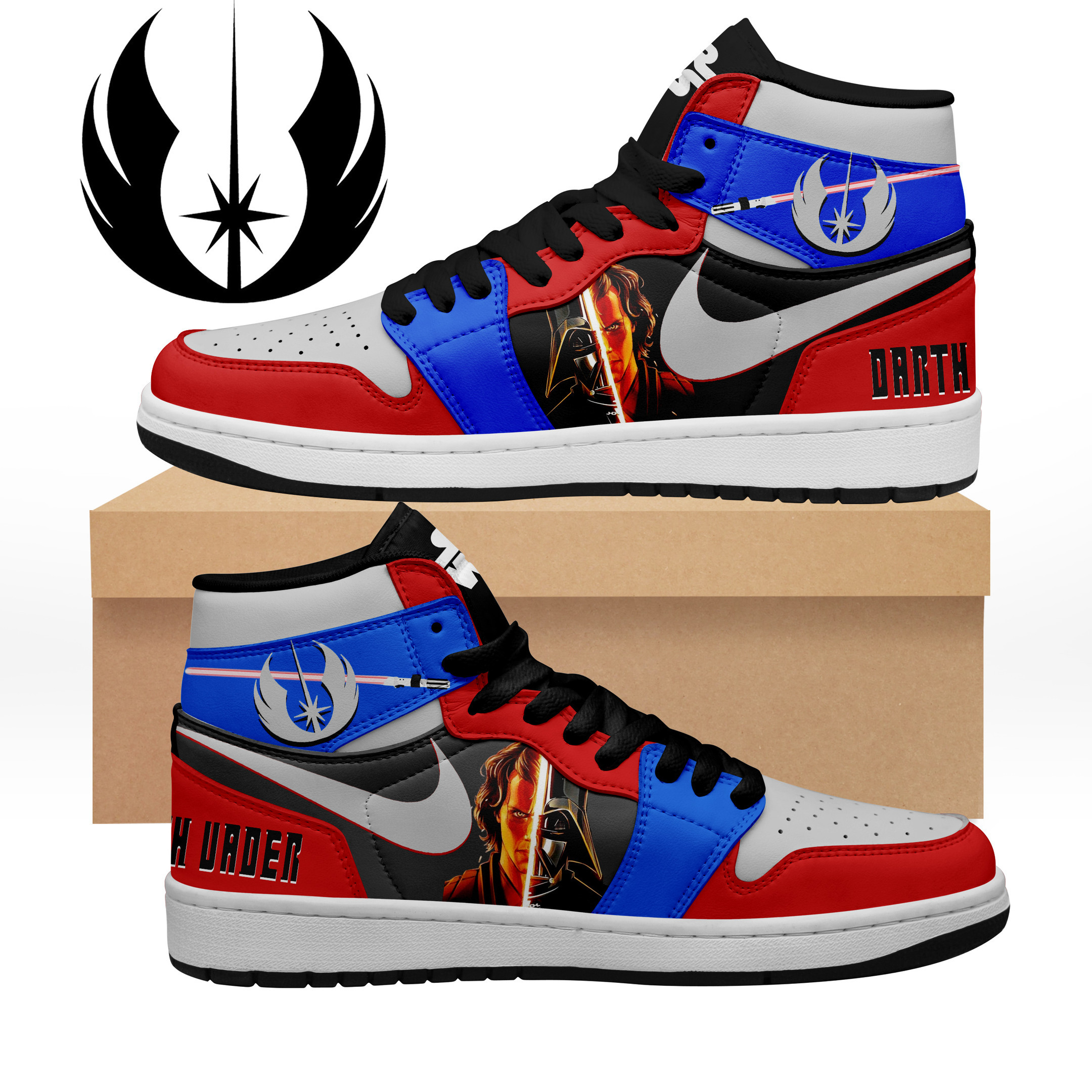 JWFancy Darth Vader AJ1 High Sneakers Shoes For Men And Women