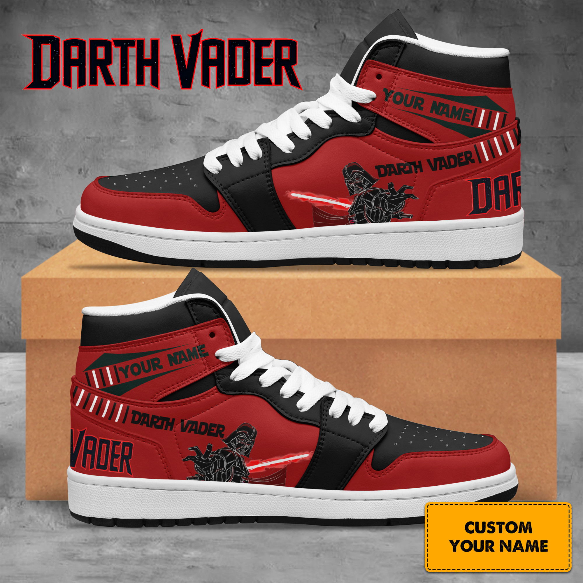 JWFancy Darth Vader AJ1 High Sneakers Shoes For Men And Women