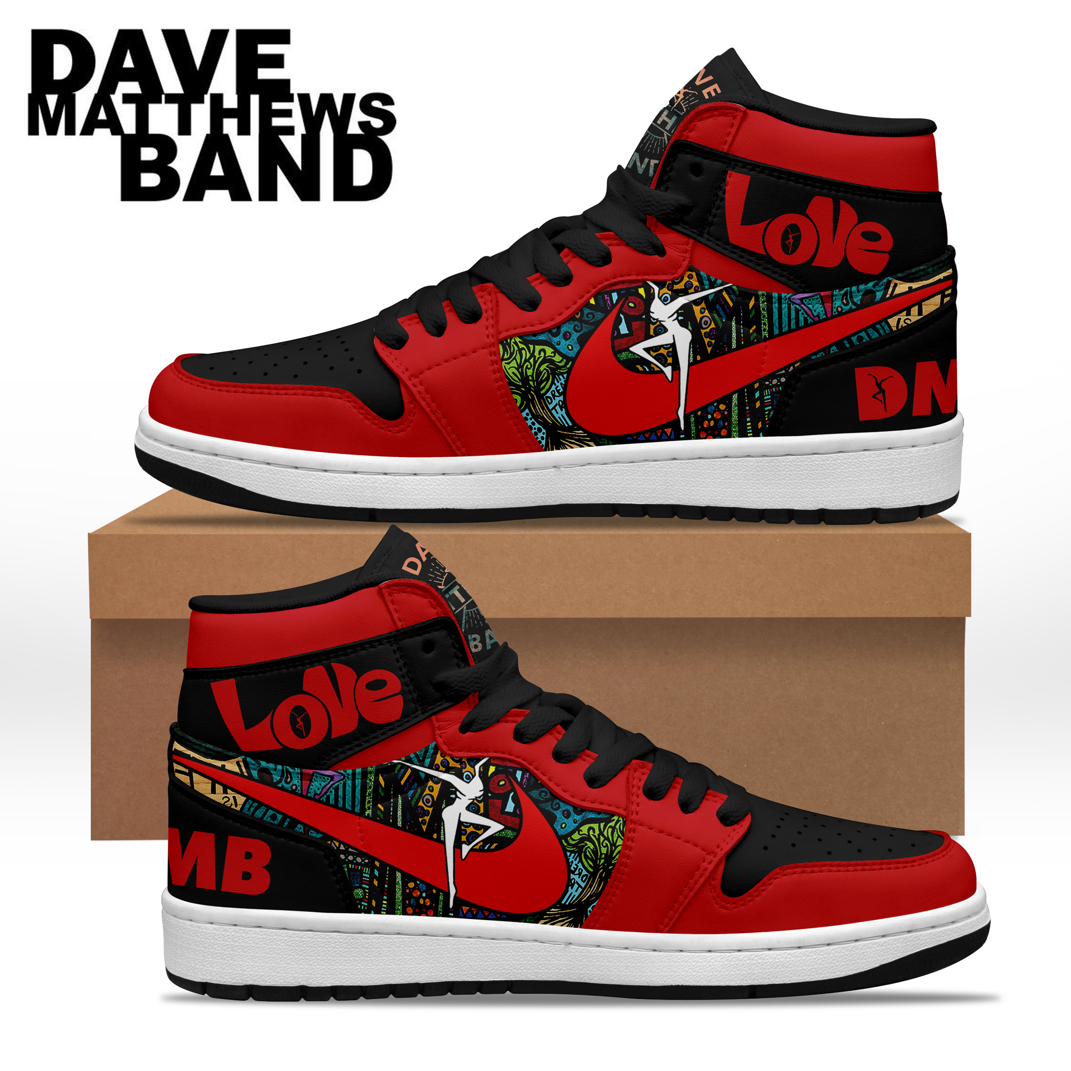 JWFancy Dave Matthews Band AJ1 High Sneakers Shoes For Men And Women