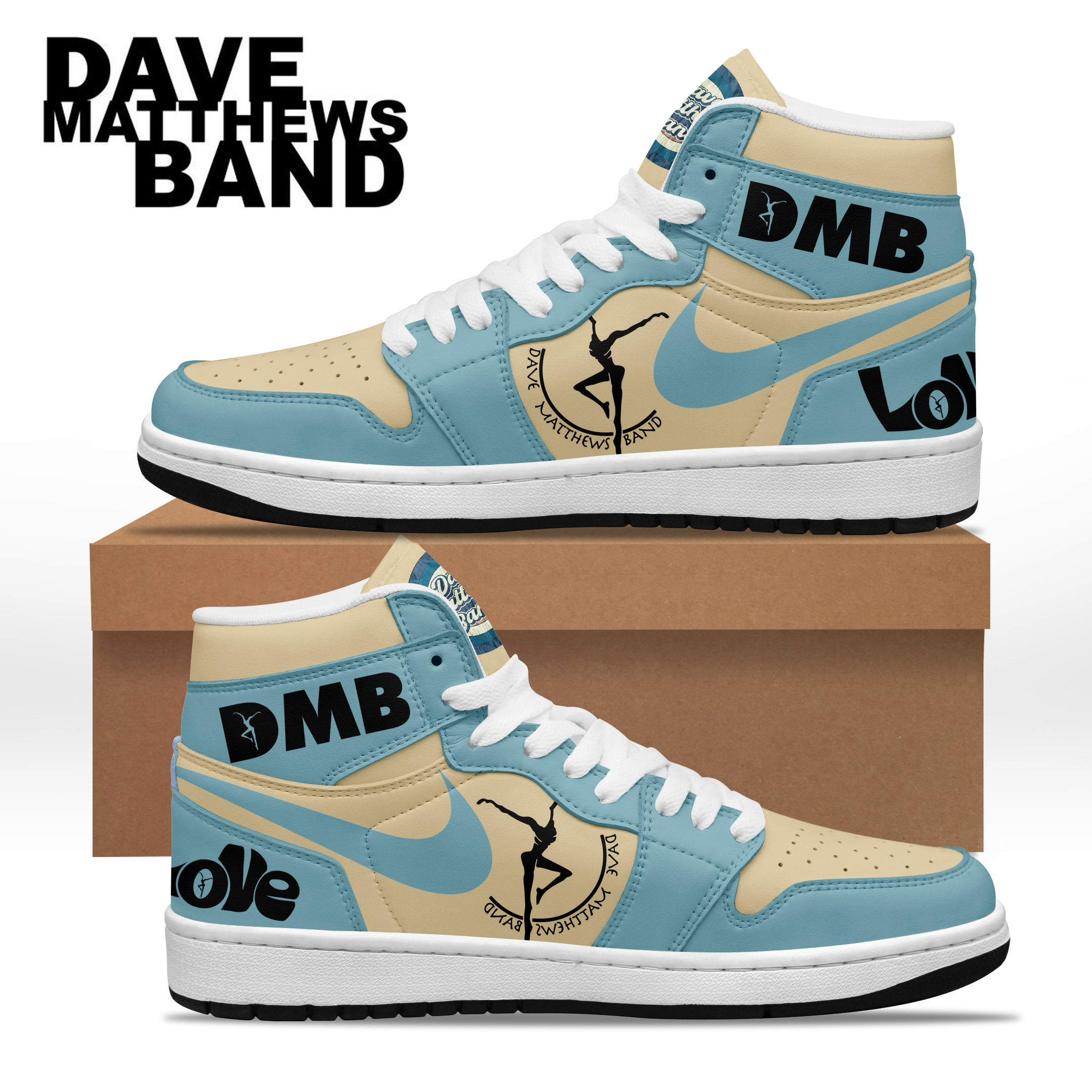 JWFancy Dave Matthews Band AJ1 High Sneakers Shoes For Men And Women