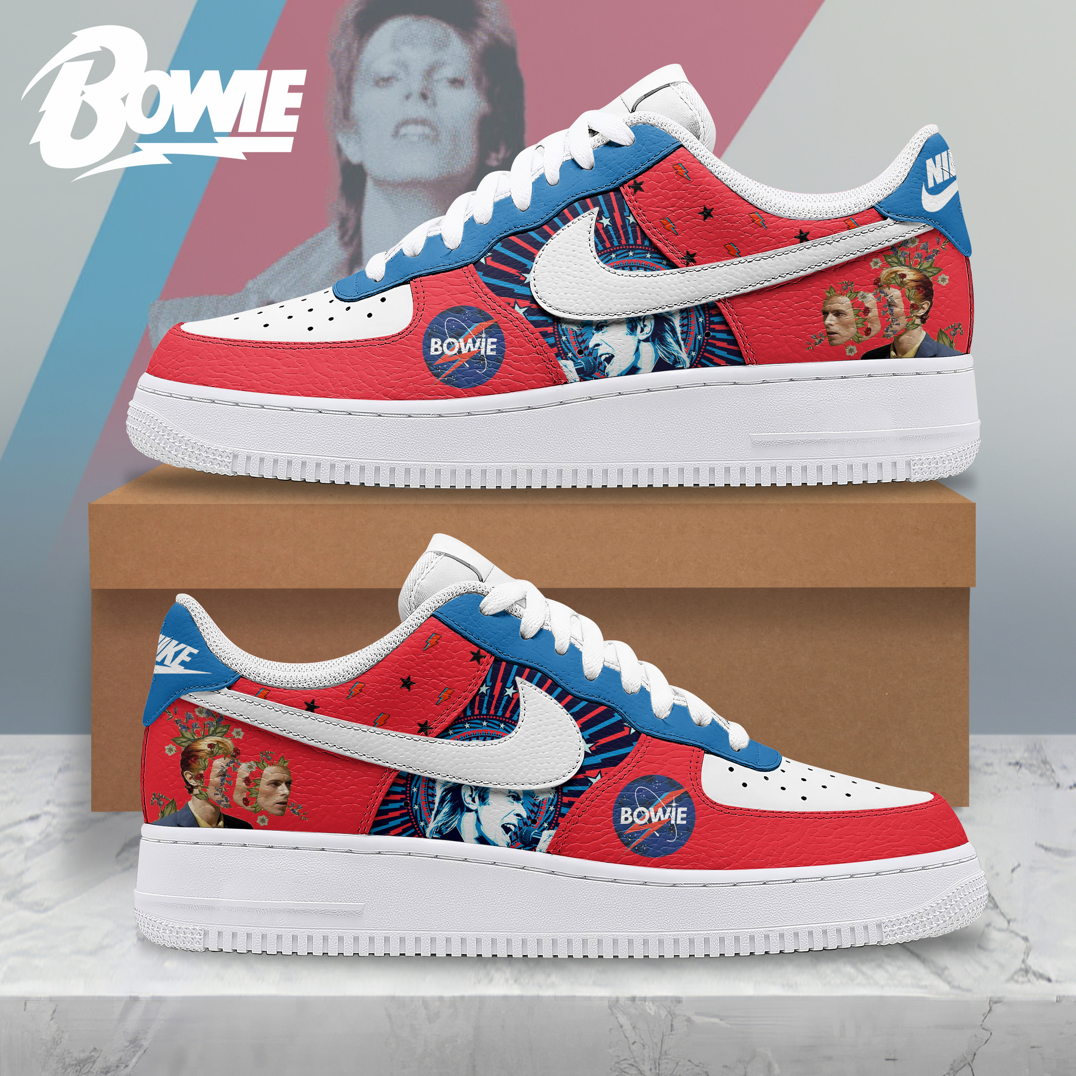 JWFancy David Bowie Air Low-Top Sneakers Shoes For Men And Women