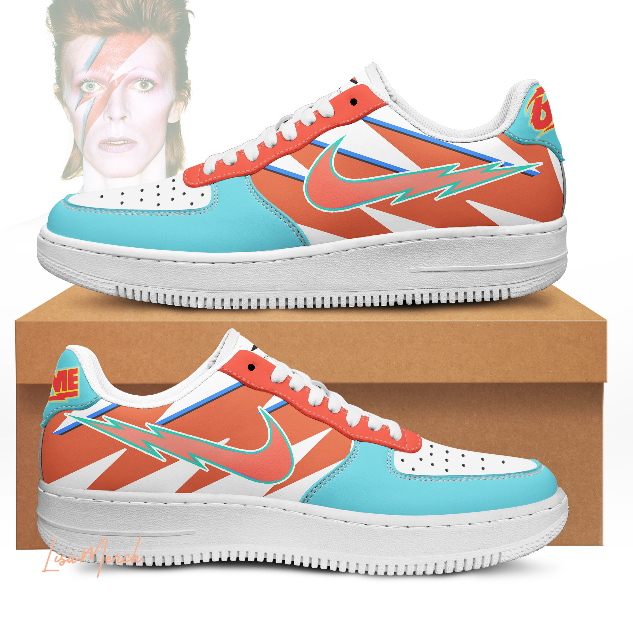 JWFancy David Bowie Air Low-Top Sneakers Shoes For Men And Women
