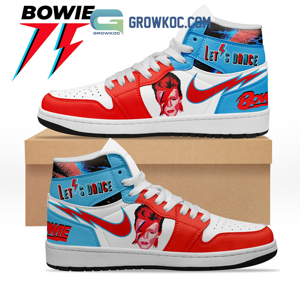 JWFancy David Bowie AJ1 High Sneakers Shoes For Men And Women