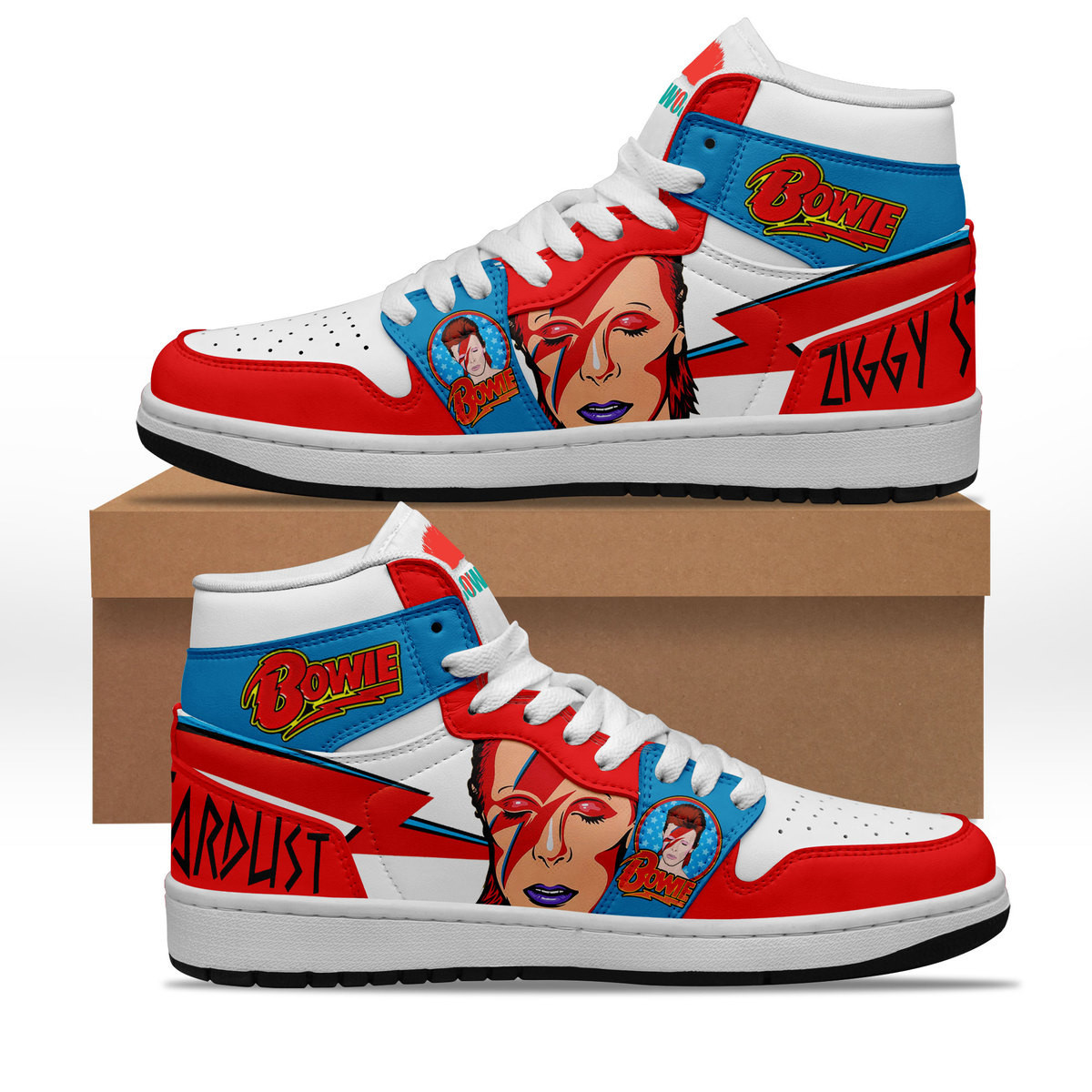JWFancy David Bowie AJ1 High Sneakers Shoes For Men And Women
