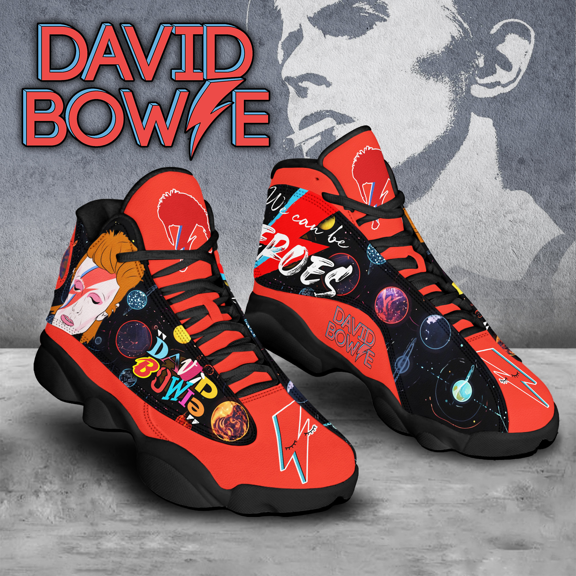 JWFancy David Bowie AJ13 Sneakers Shoes For Men And Women