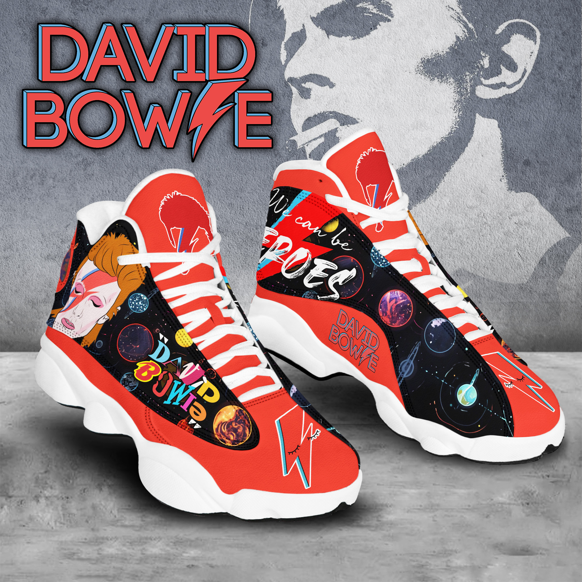 JWFancy David Bowie AJ13 Sneakers Shoes For Men And Women