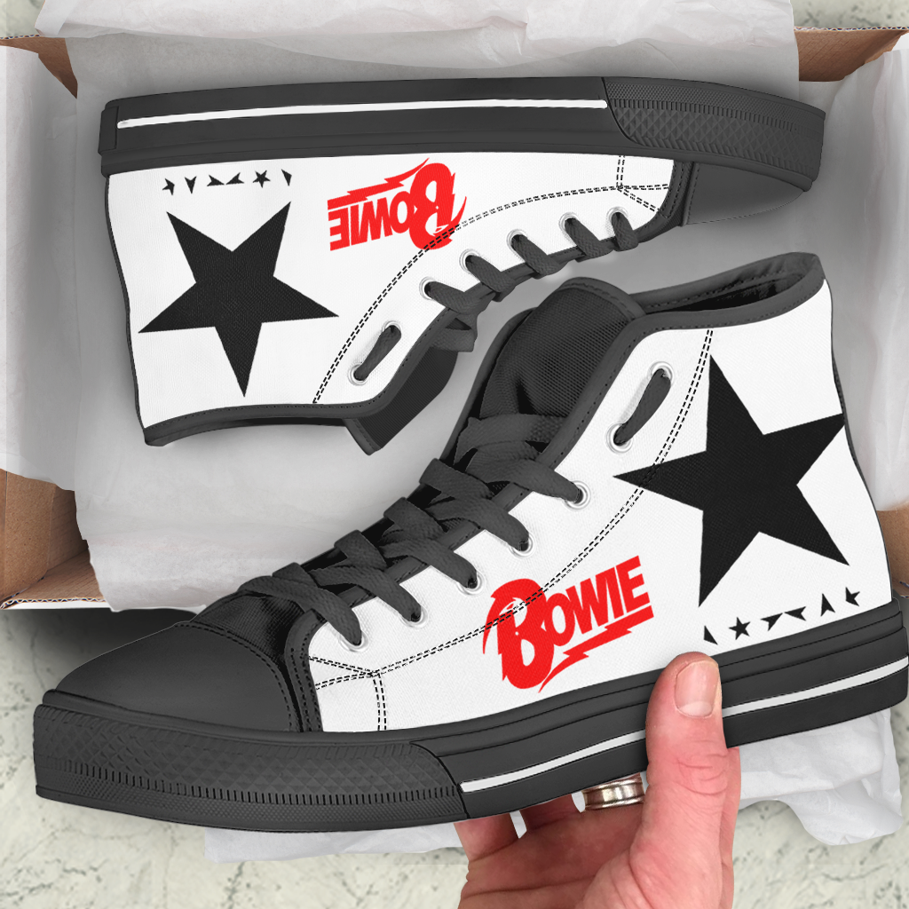 JWFancy David Bowie High Top Canvas Sneakers Shoes For Men And Women