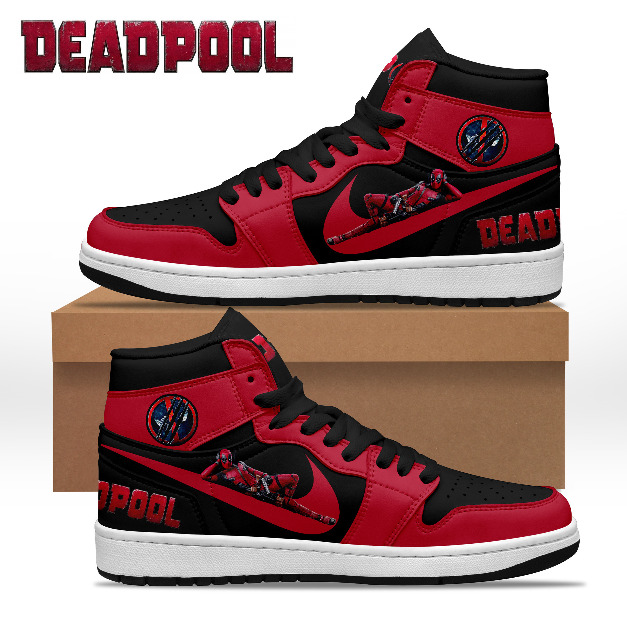 JWFancy Deadpool AJ1 High Sneakers Shoes For Men And Women