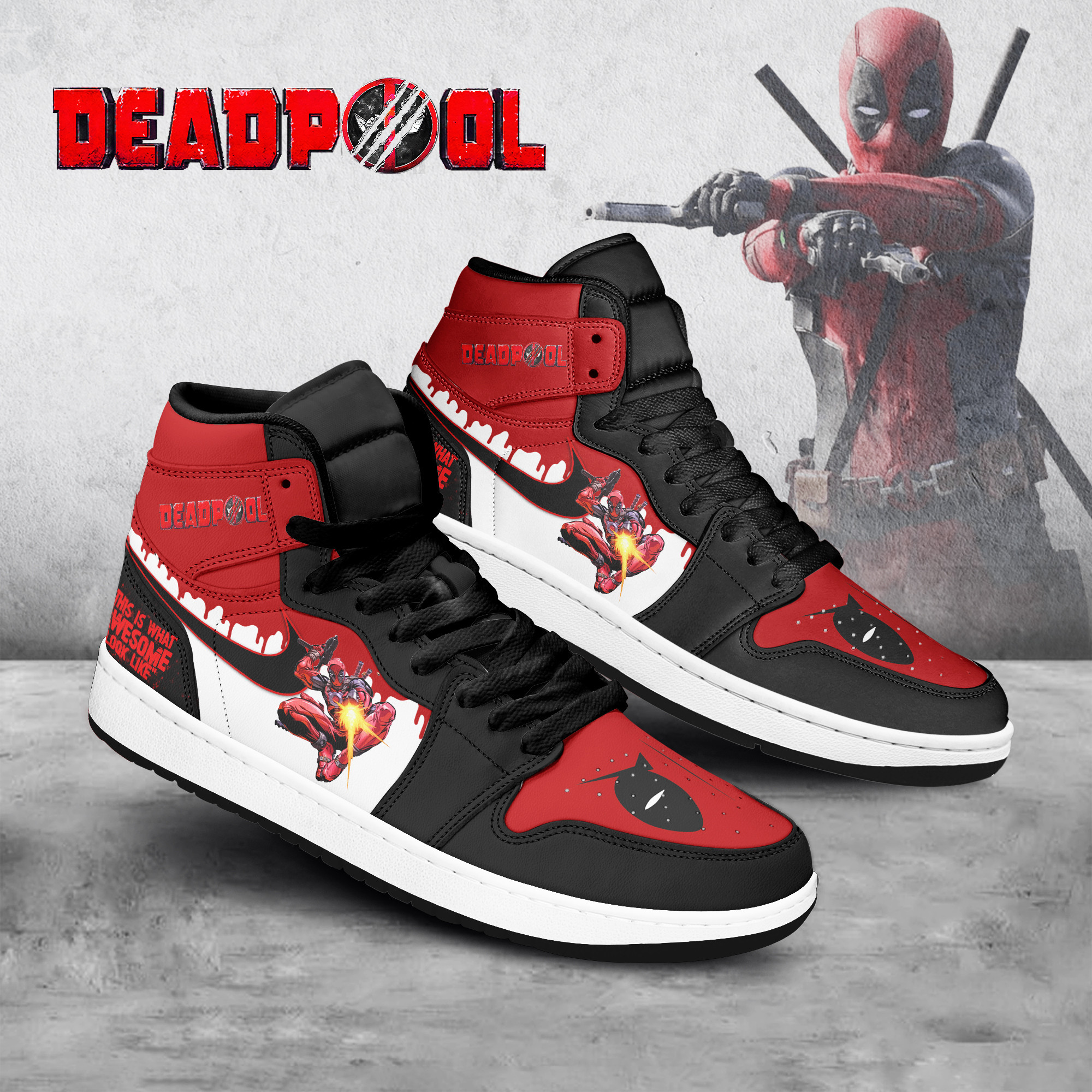 JWFancy Deadpool AJ1 High Sneakers Shoes For Men And Women
