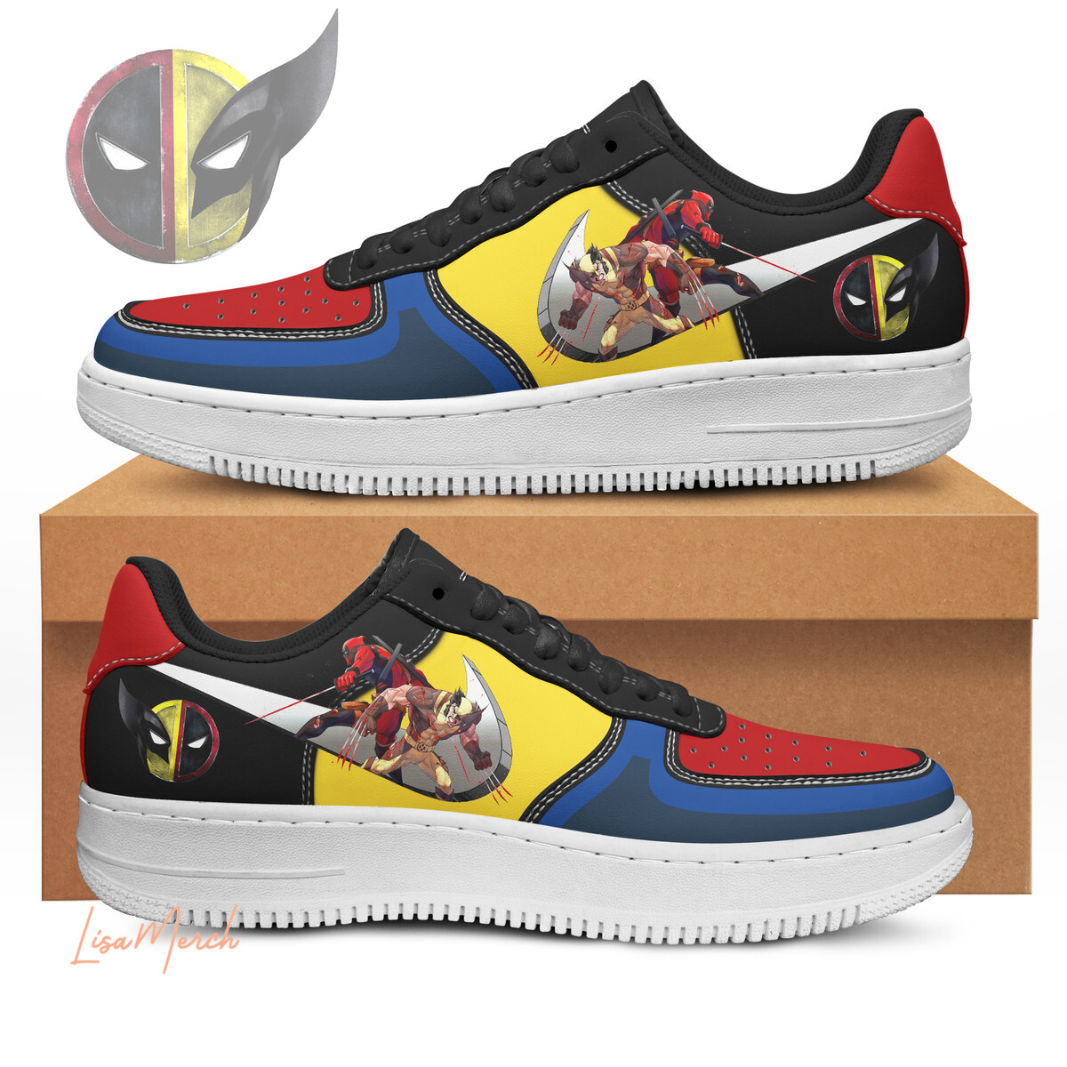 JWFancy Deadpool & Wolverine Air Low-Top Sneakers Shoes For Men And Women