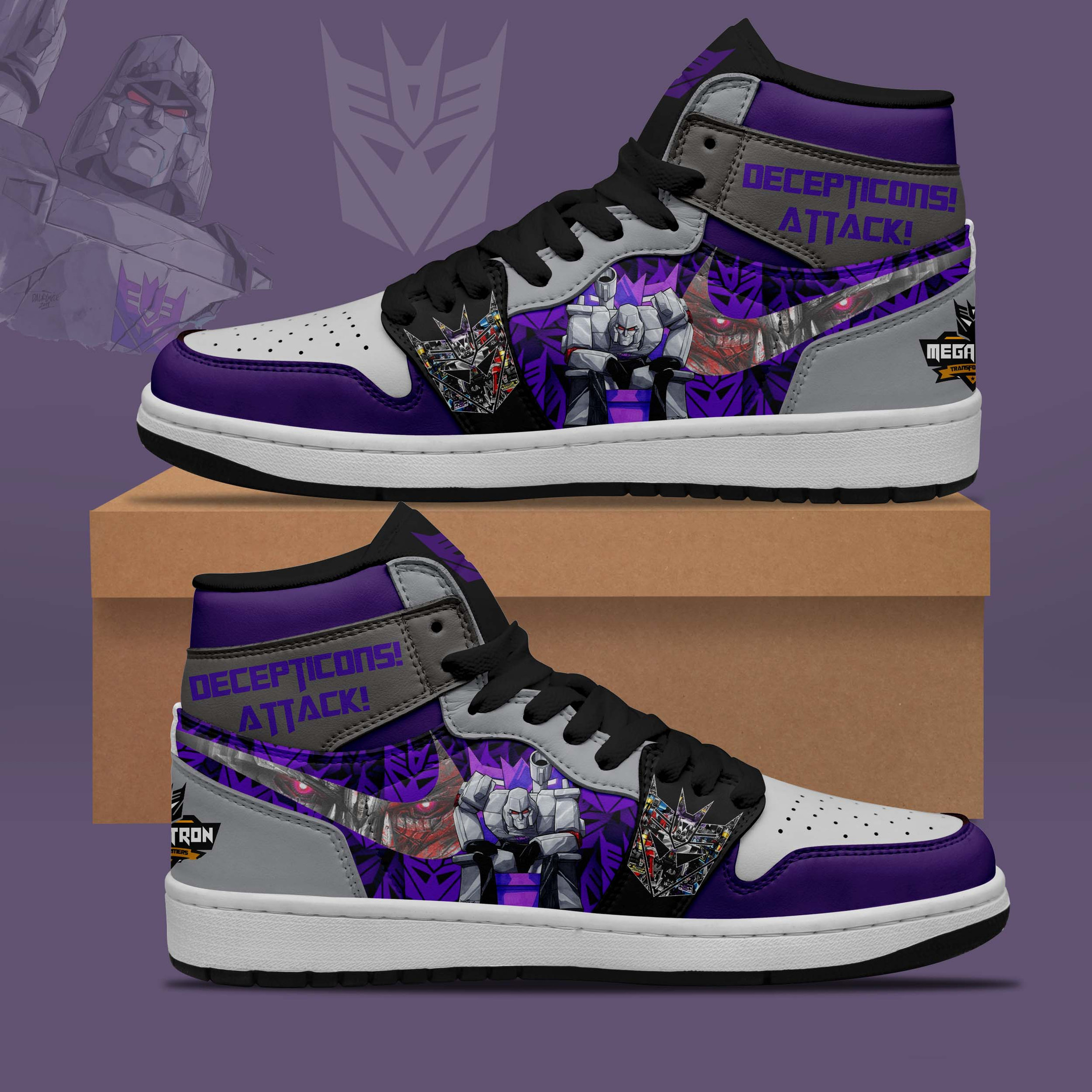 JWFancy Decepticon Attack AJ1 High Sneakers Shoes For Men And Women