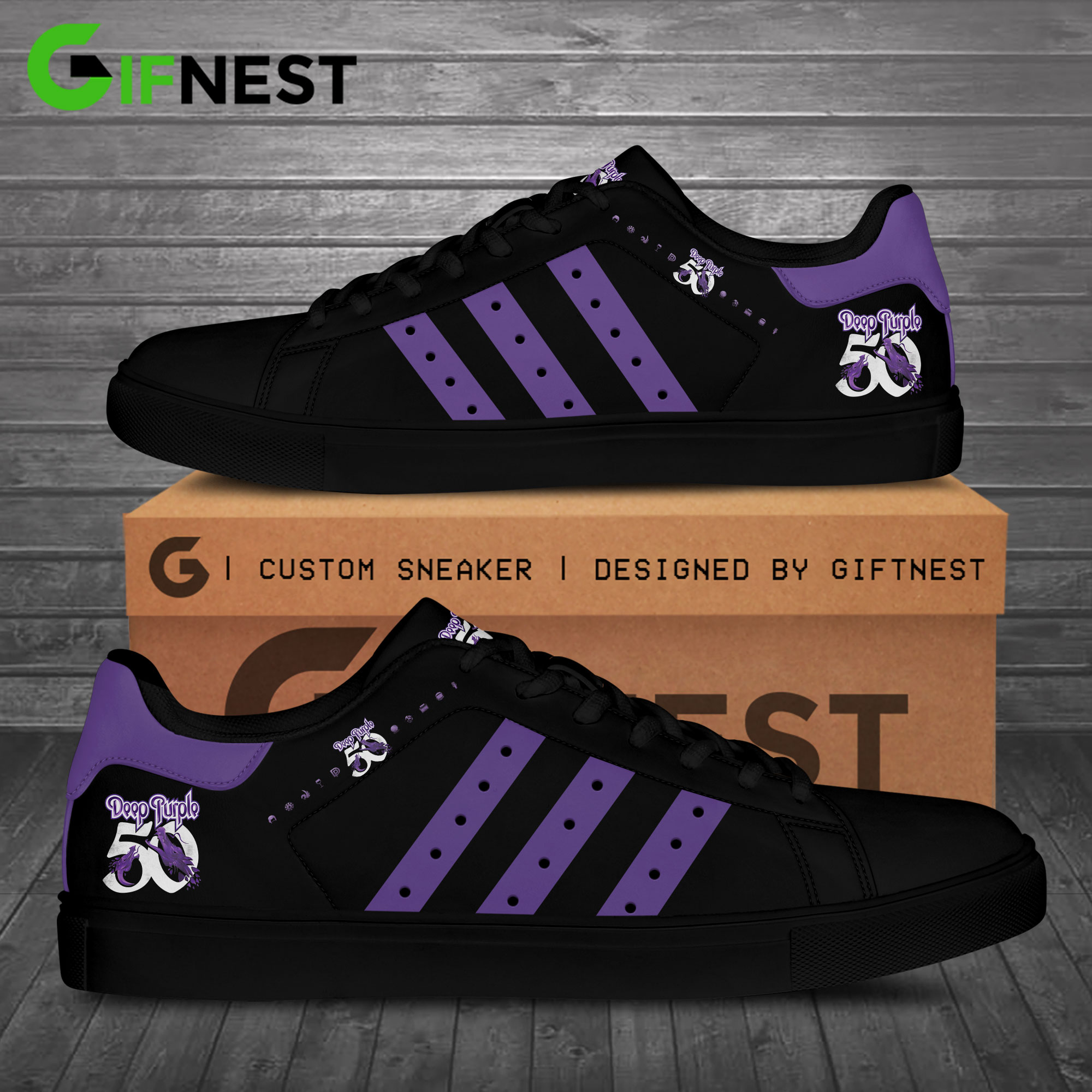 JWFancy Deep Purple Skate Stan Shoes Sneakes For Men And Women