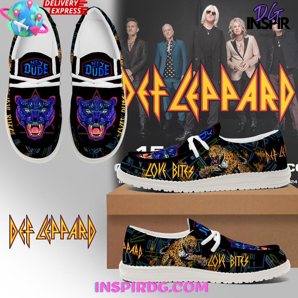 JWFancy Def Leppard Hey Dude Shoes Wally Men's Lace Up Loafers Comfortable For Men And Women