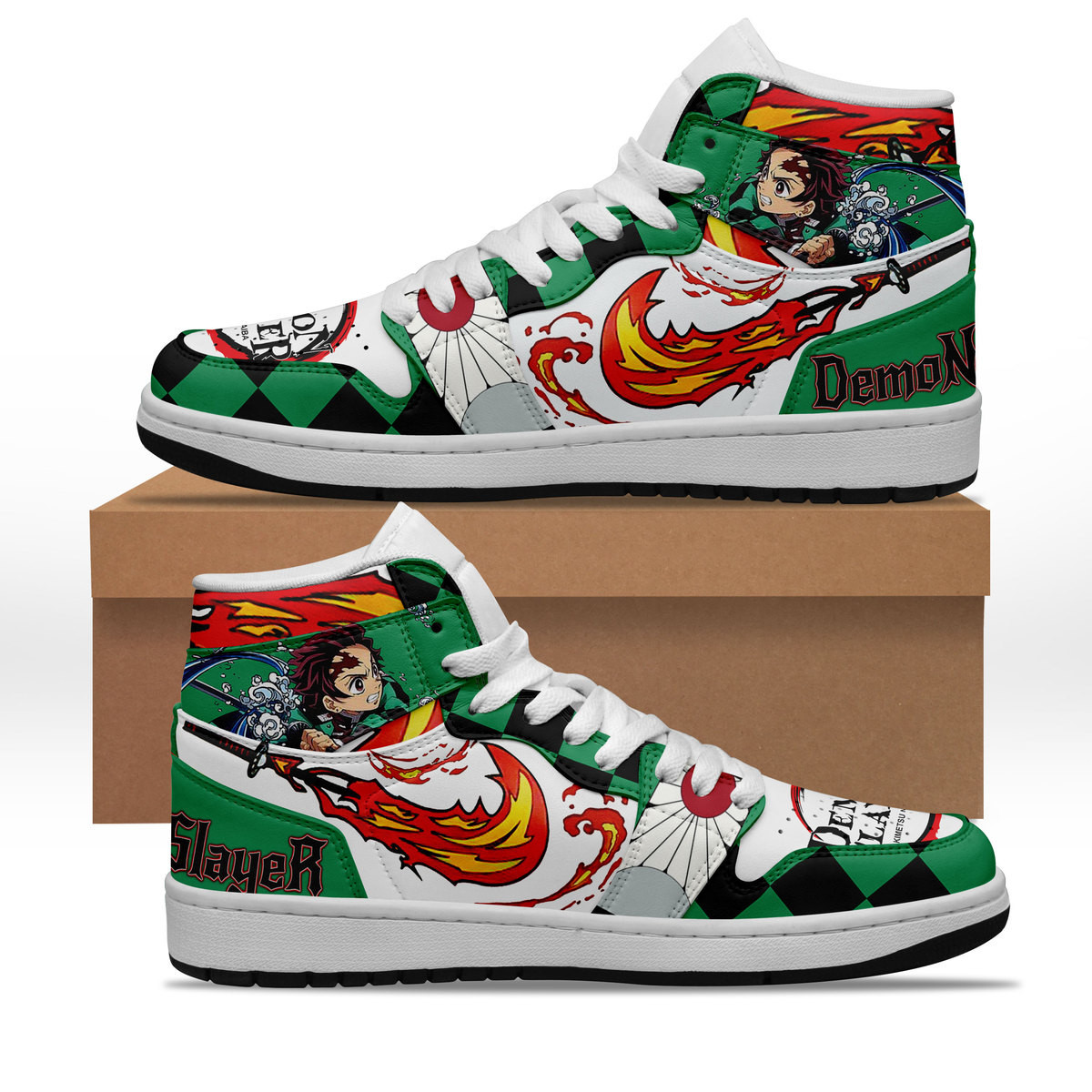 JWFancy Demon Slayer AJ1 High Sneakers Shoes For Men And Women