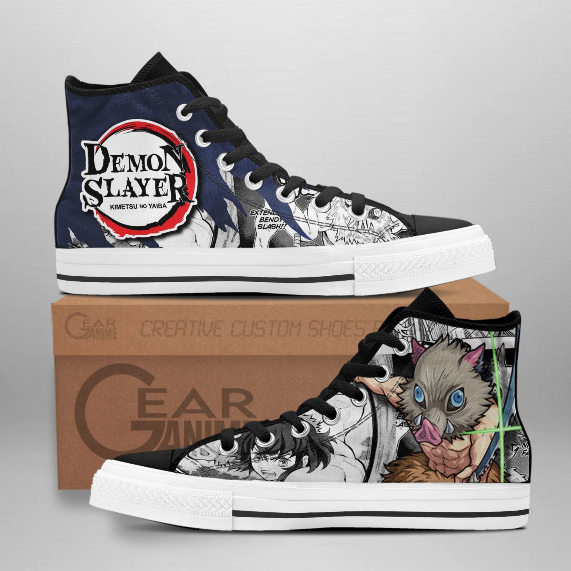 JWFancy Demon Slayer High Top Canvas Sneakers Shoes For Men And Women
