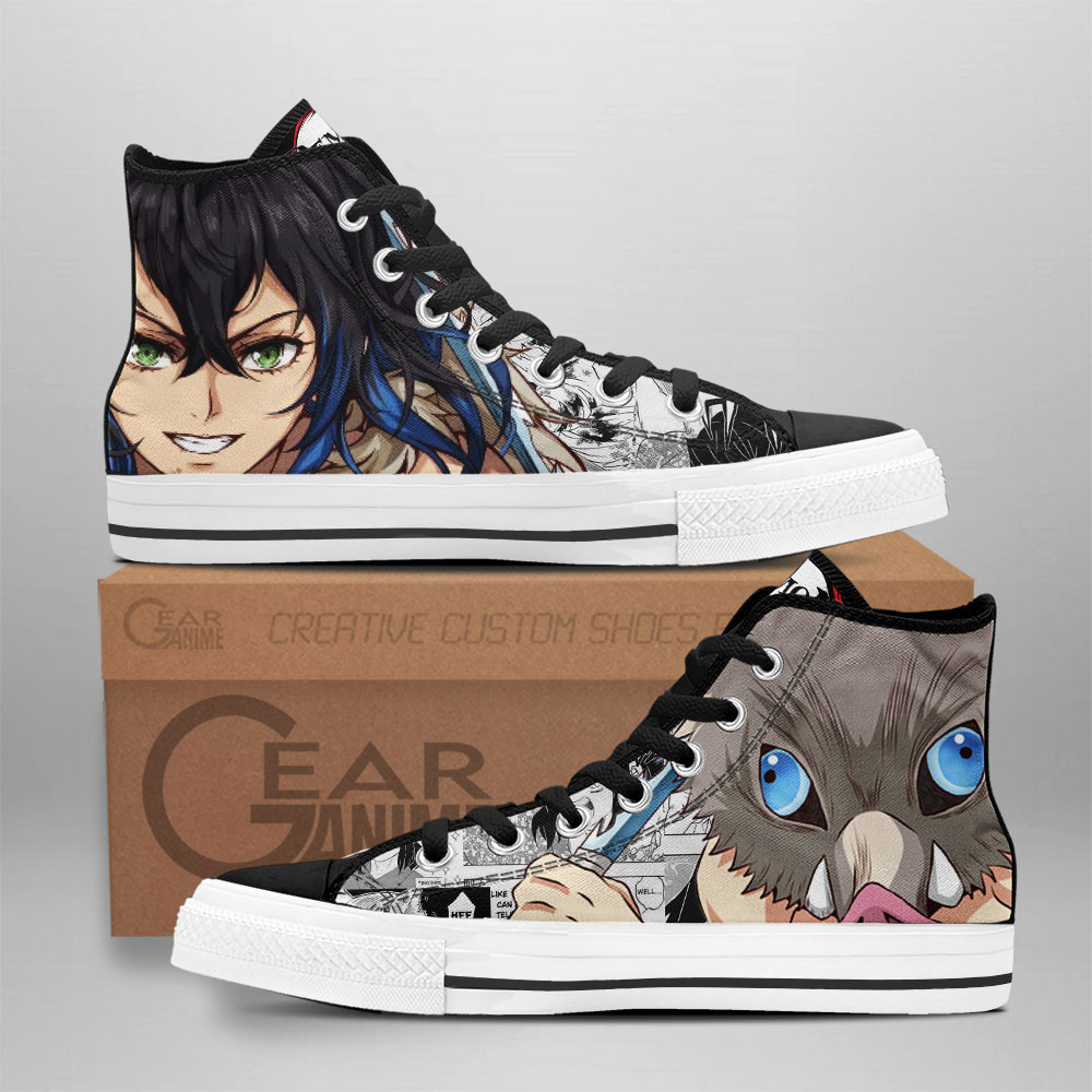 JWFancy Demon Slayer High Top Canvas Sneakers Shoes For Men And Women