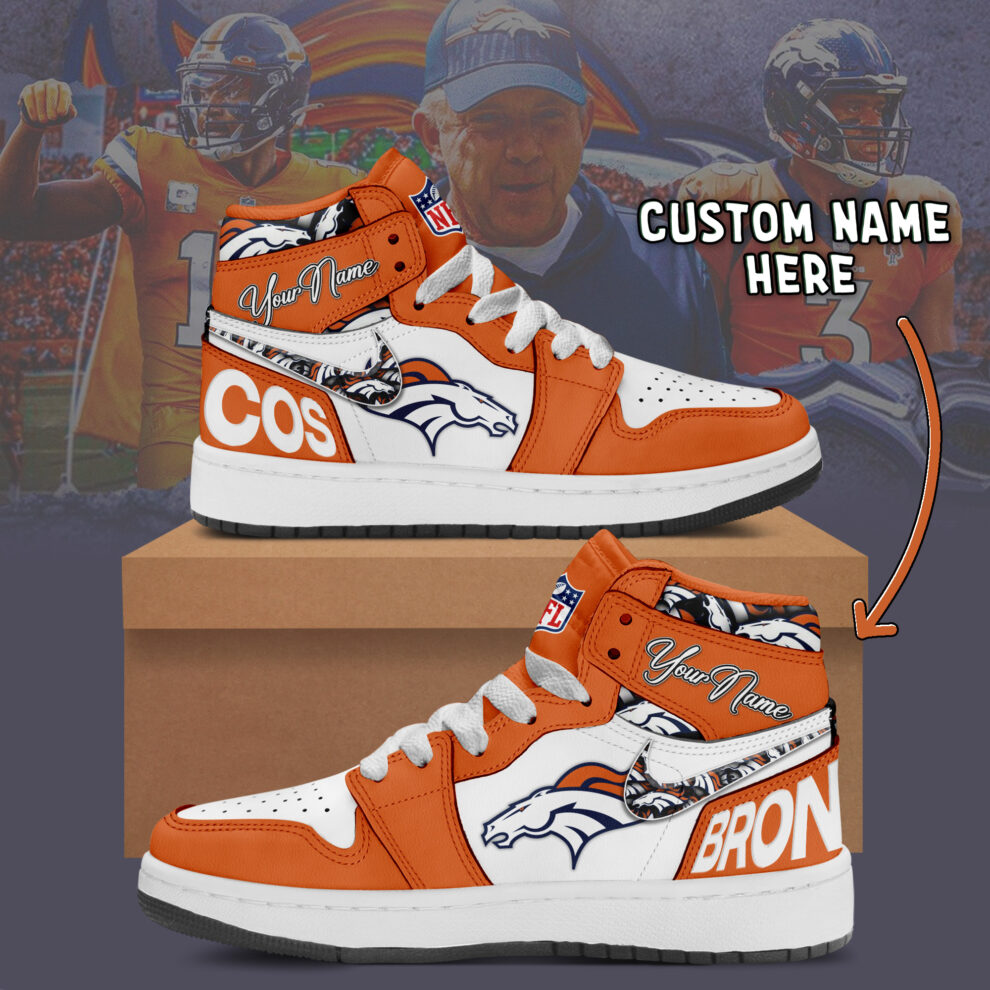 JWFancy Denver Broncos AJ1 High Sneakers Shoes For Men And Women