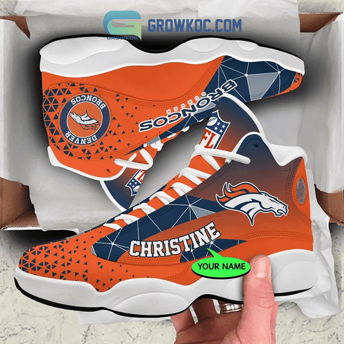 JWFancy Denver Broncos AJ13 Sneakers Shoes For Men And Women