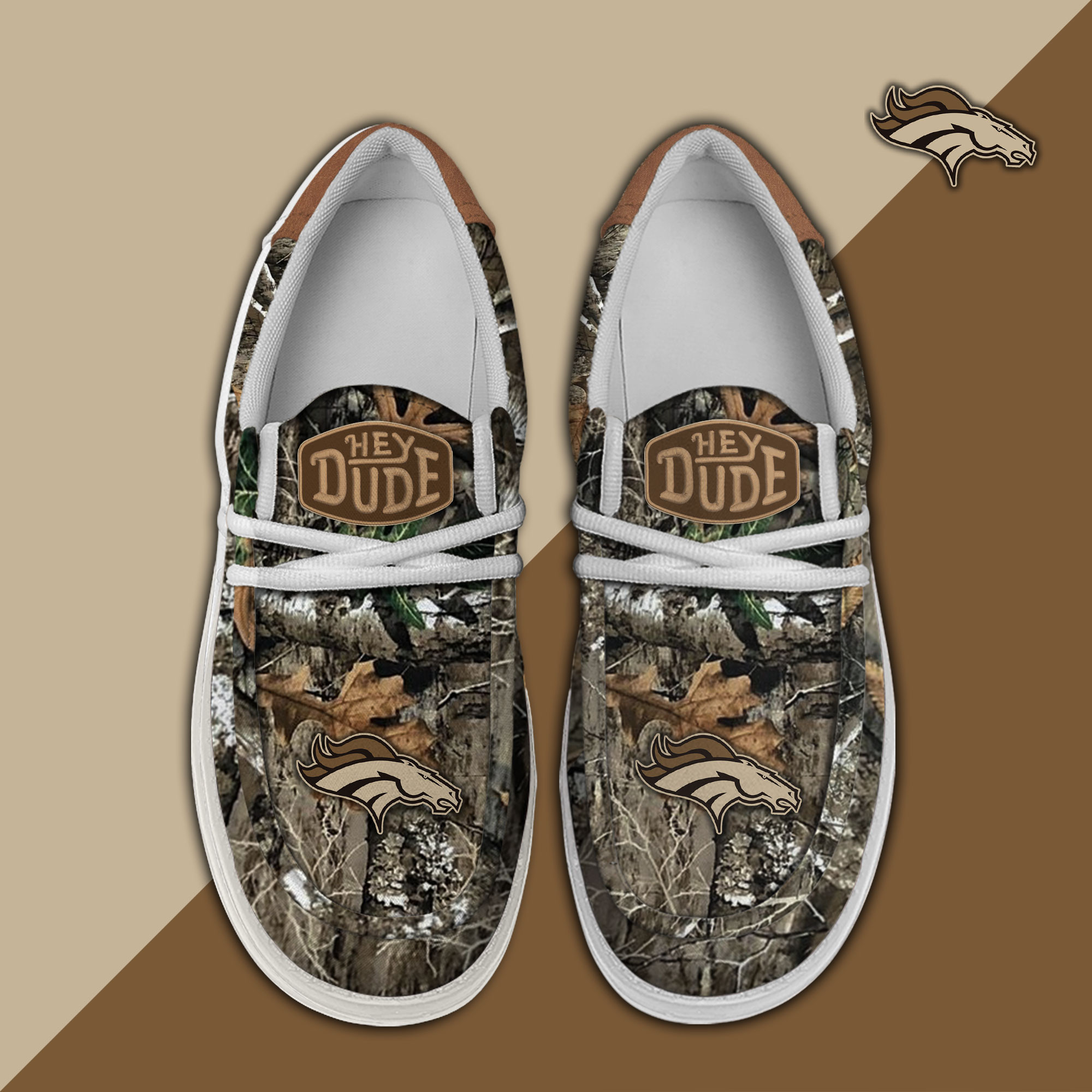 JWFancy Denver Broncos Hey Dude Shoes Wally Men's Lace Up Loafers Comfortable For Men And Women