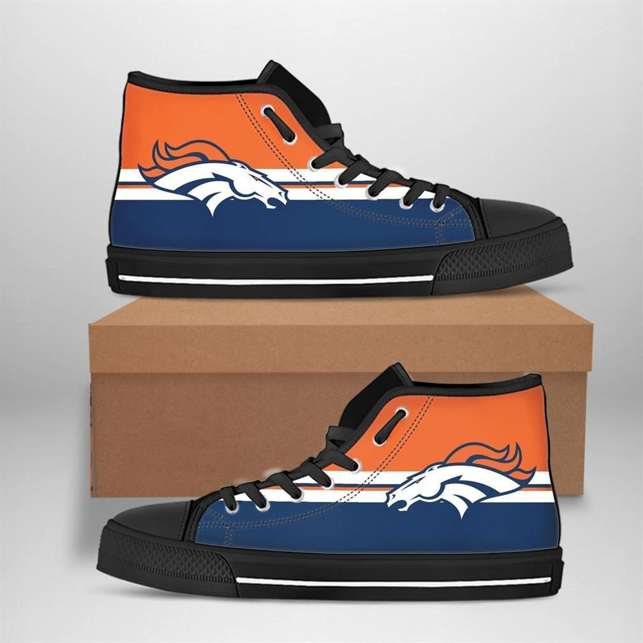 JWFancy Denver Broncos High Top Canvas Sneakers Shoes For Men And Women