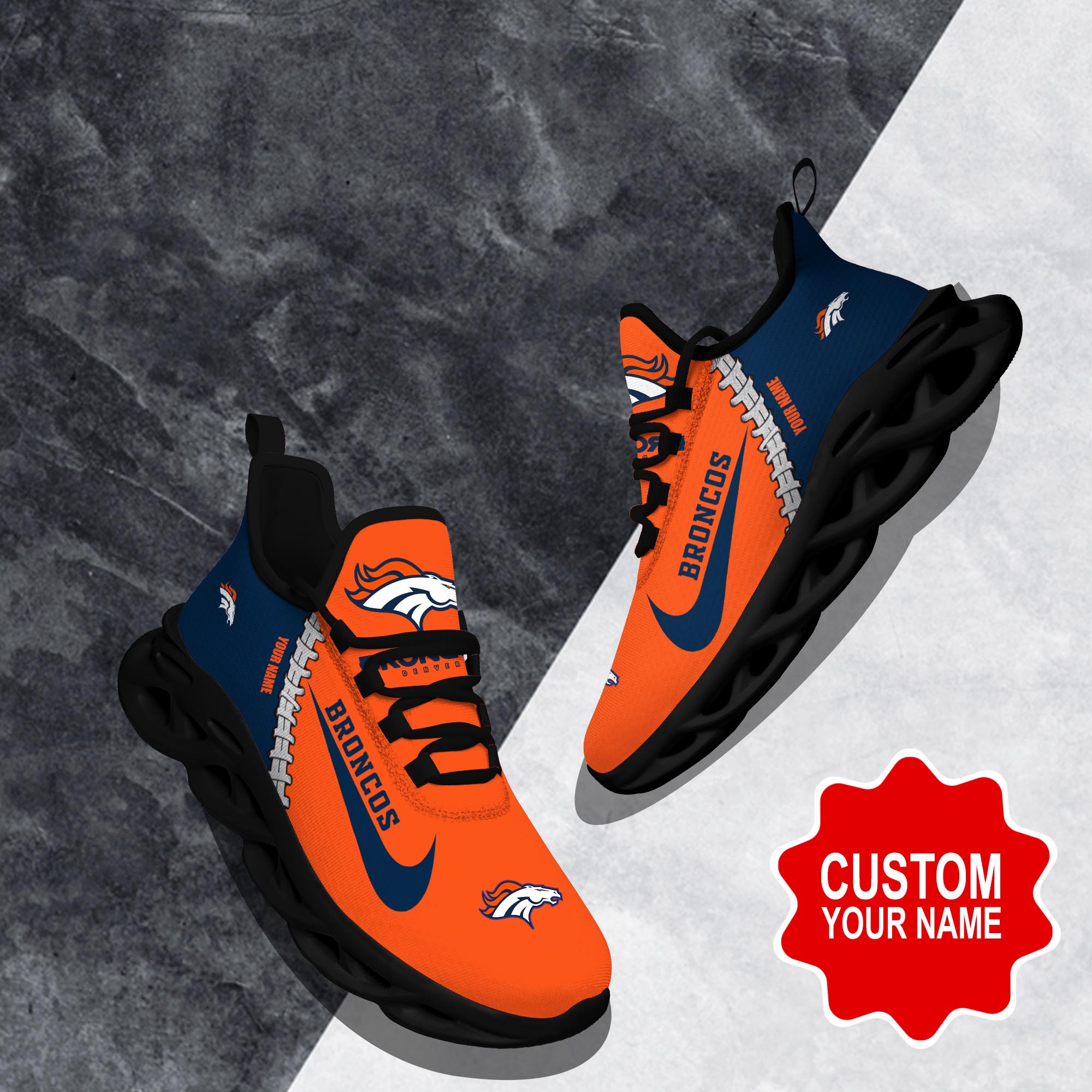 JWFancy Denver Broncos Max Soul Shoes Sneakers For Men And Women