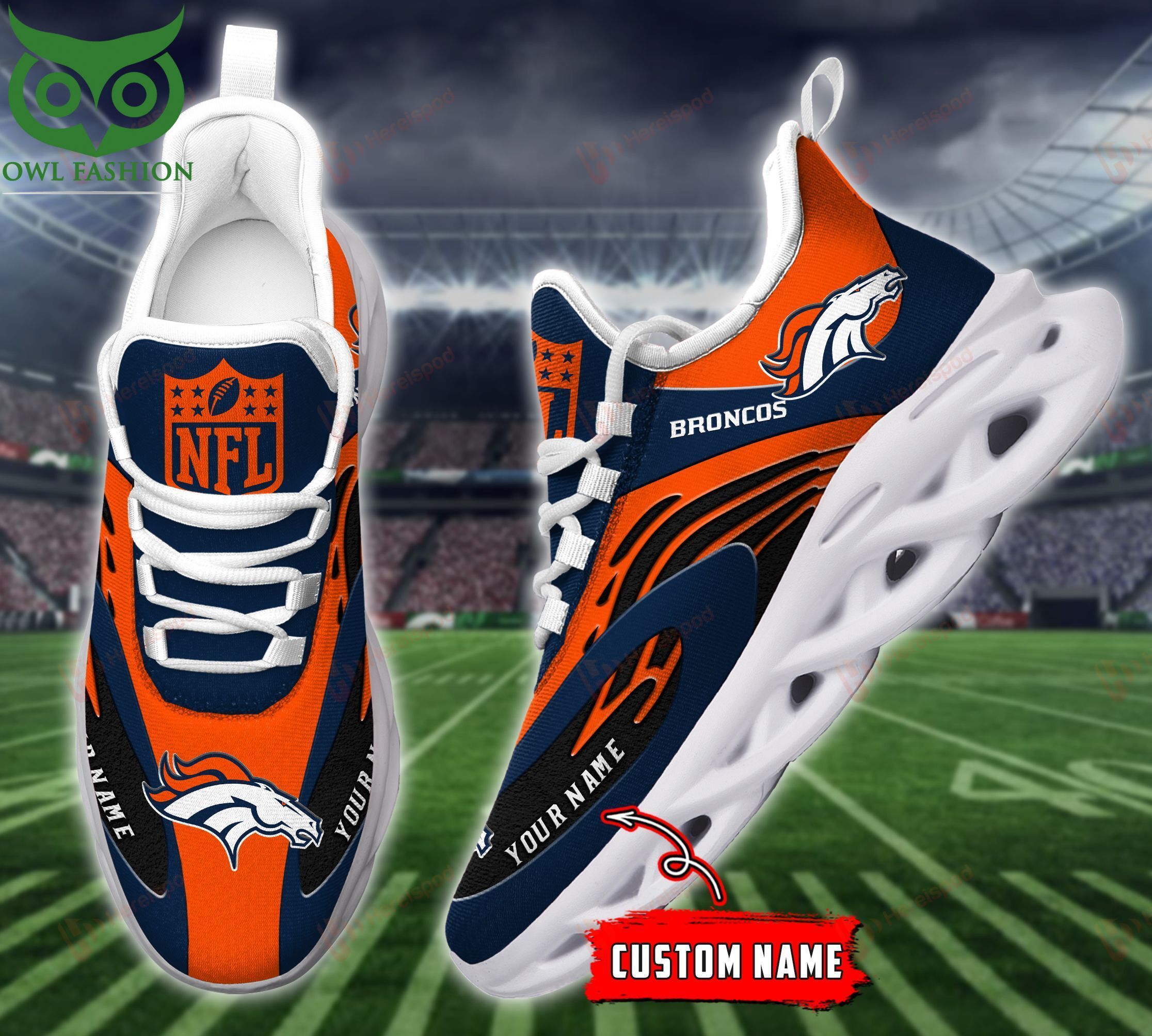 JWFancy Denver Broncos Max Soul Shoes Sneakers For Men And Women