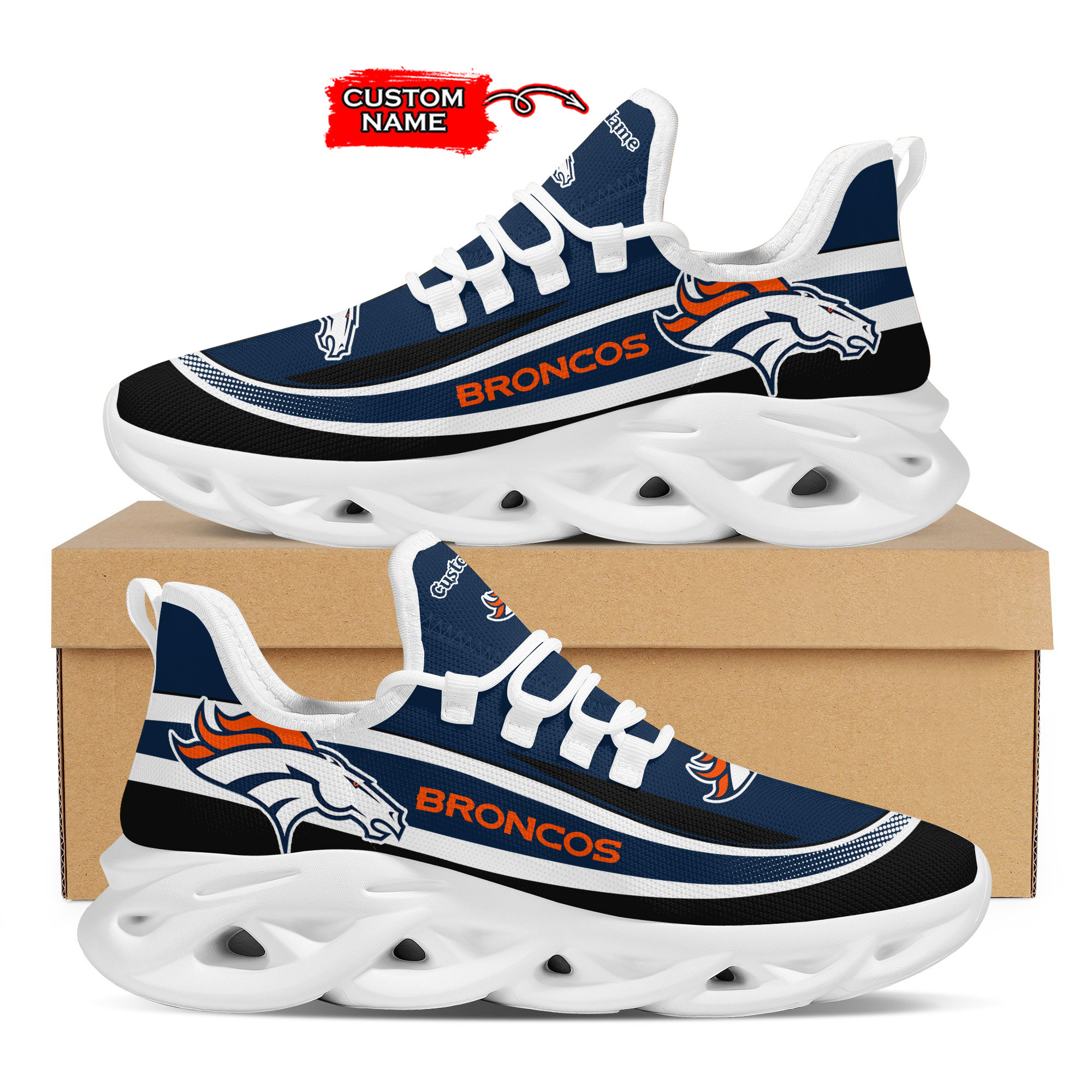 JWFancy Denver Broncos Max Soul Shoes Sneakers For Men And Women