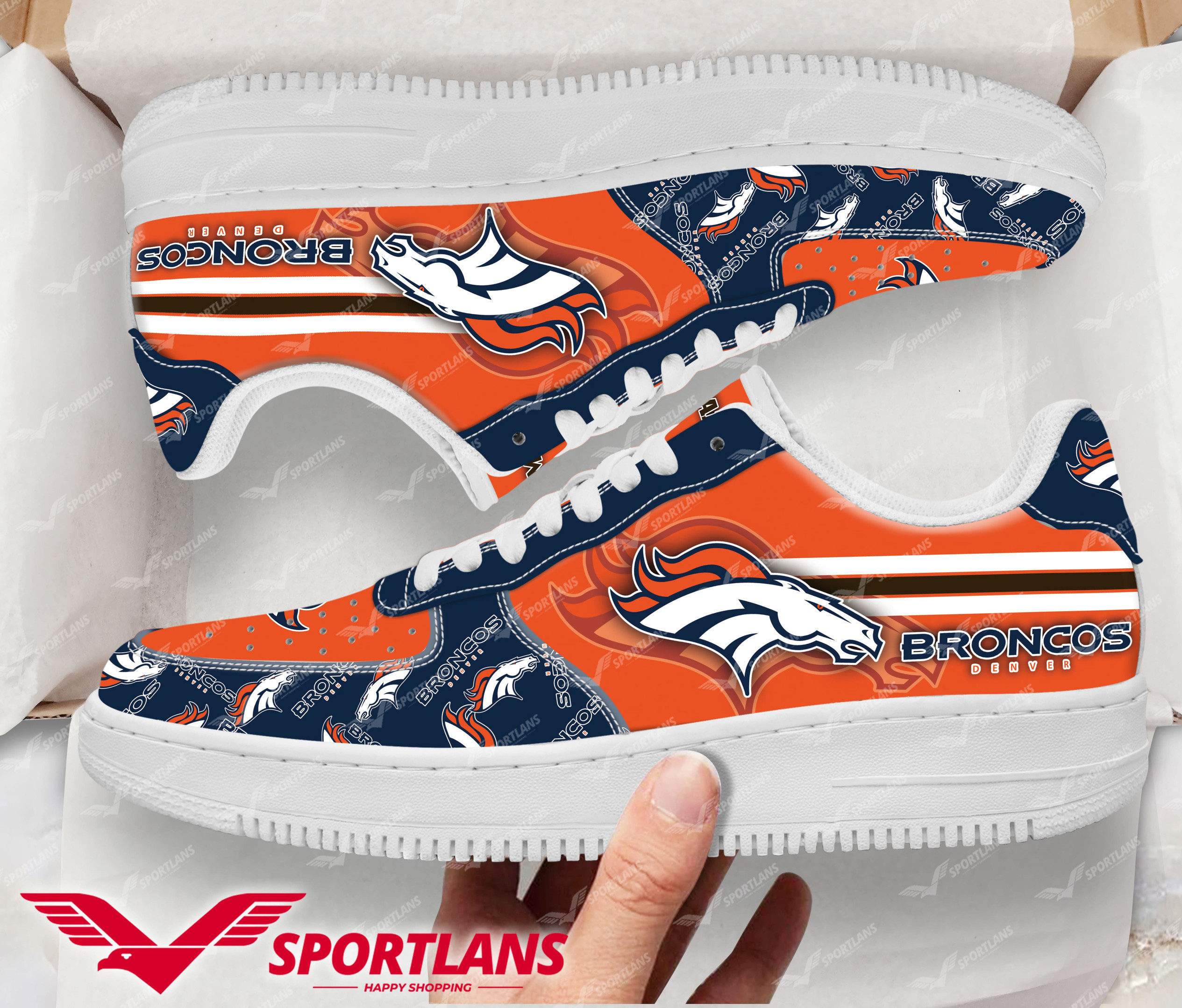 JWFancy Denver Broncos NFL Air Low-Top Sneakers Shoes For Men And Women