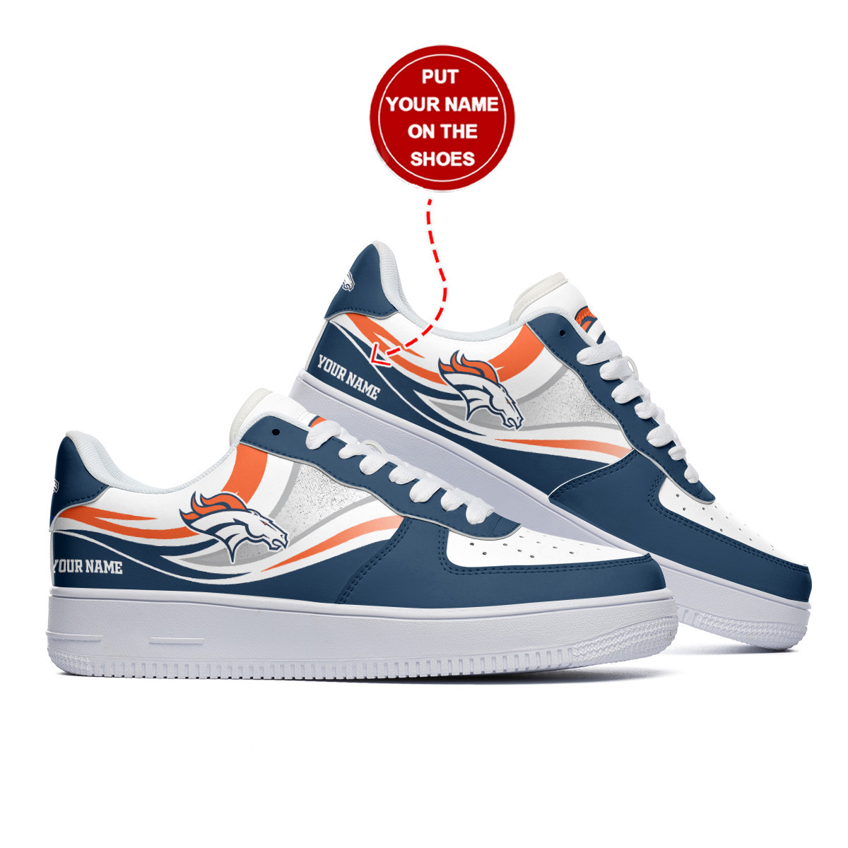 JWFancy Denver Broncos NFL Air Low-Top Sneakers Shoes For Men And Women