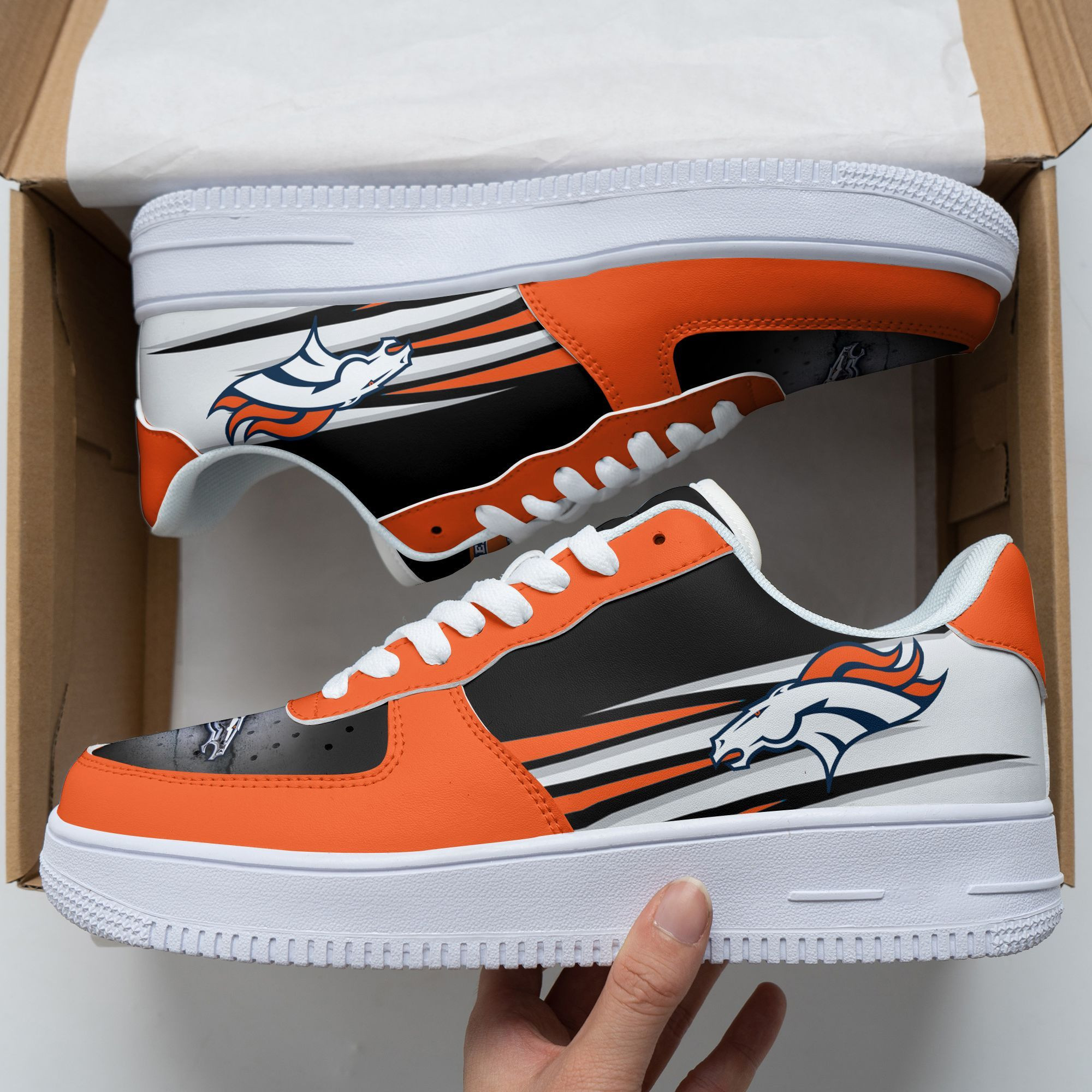 JWFancy Denver Broncos NFL Air Low-Top Sneakers Shoes For Men And Women