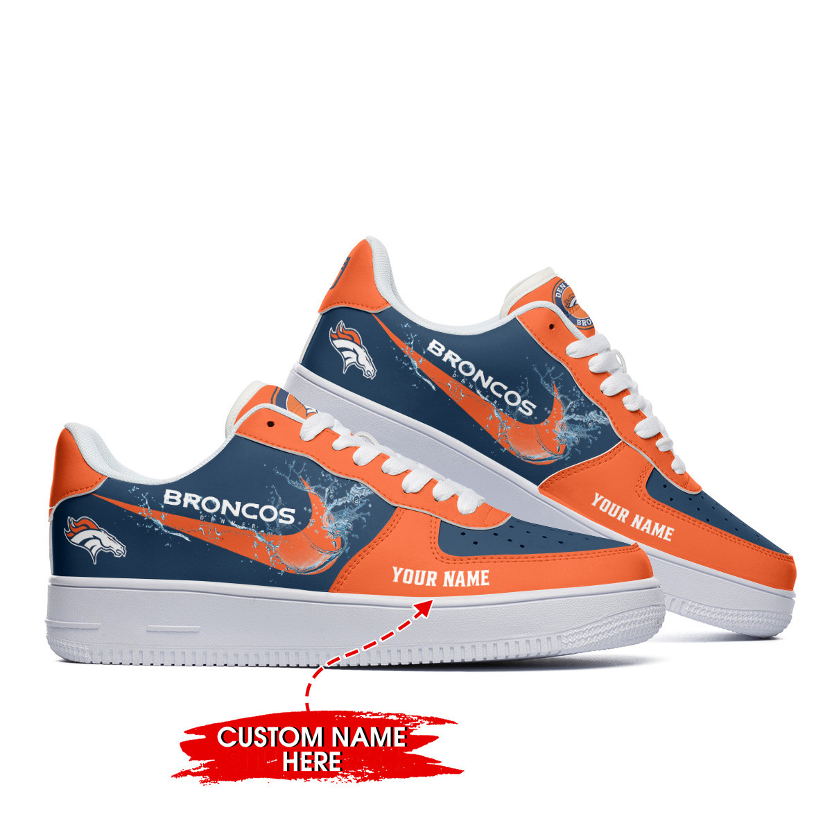 JWFancy Denver Broncos NFL Air Low-Top Sneakers Shoes For Men And Women