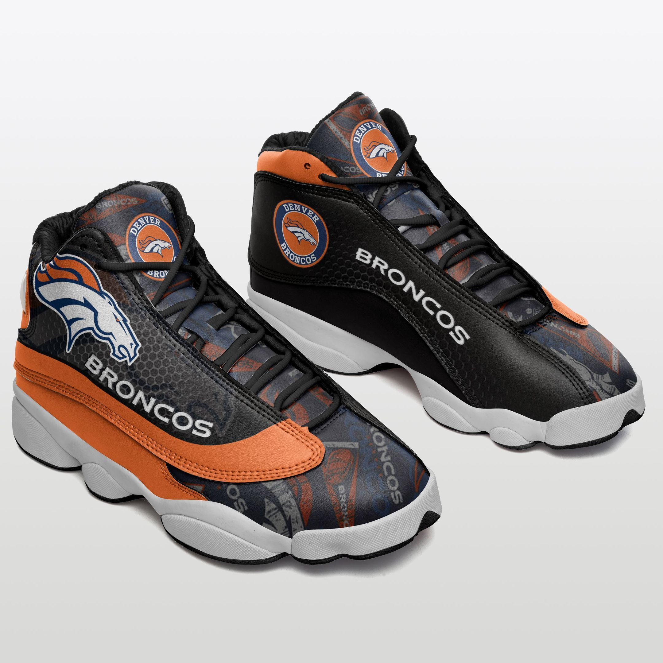 JWFancy Denver Broncos NFL AJ13 Sneakers Shoes For Men And Women