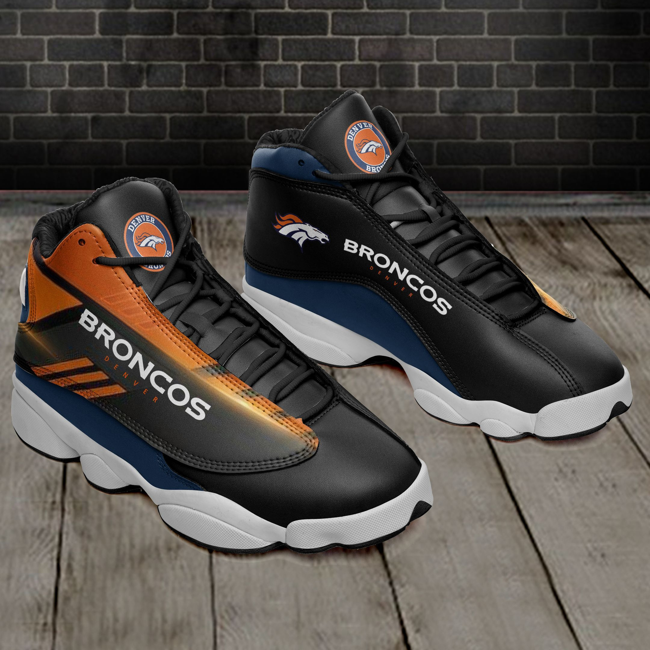 JWFancy Denver Broncos NFL AJ13 Sneakers Shoes For Men And Women