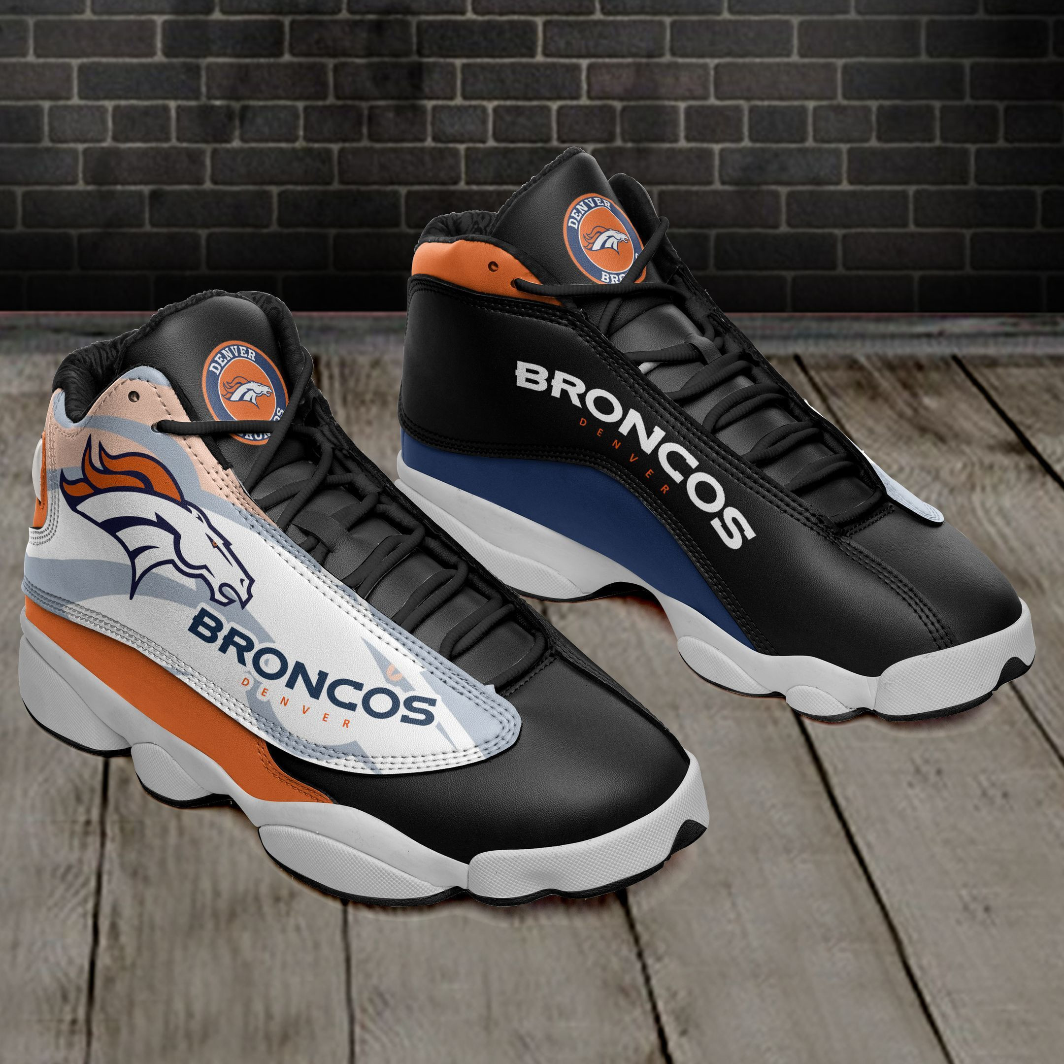 JWFancy Denver Broncos NFL AJ13 Sneakers Shoes For Men And Women